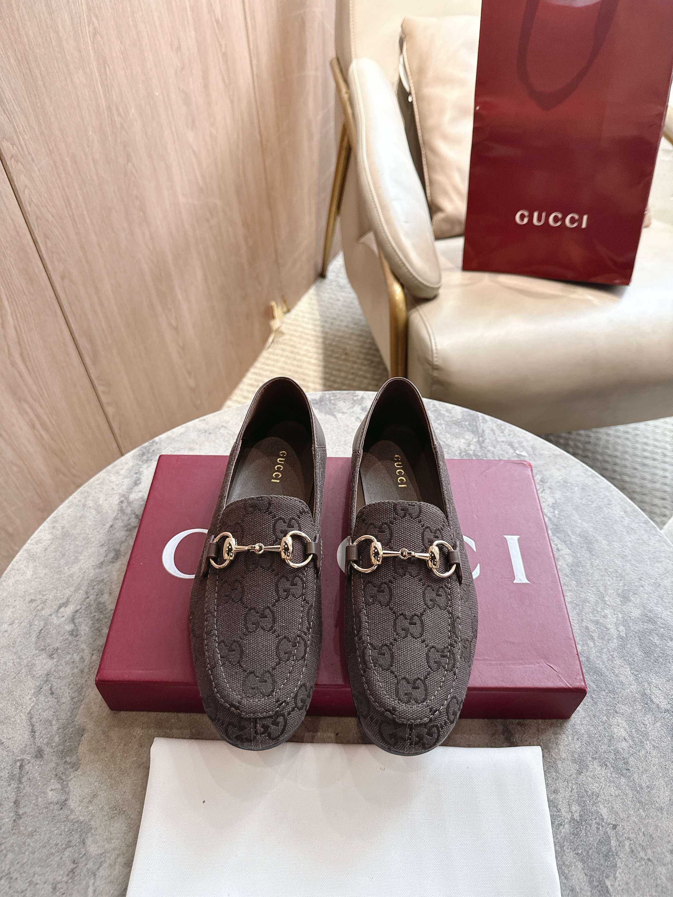 Gucci women's shoes -1 Coffee G (35-43) — 1:1 Replica For Sale