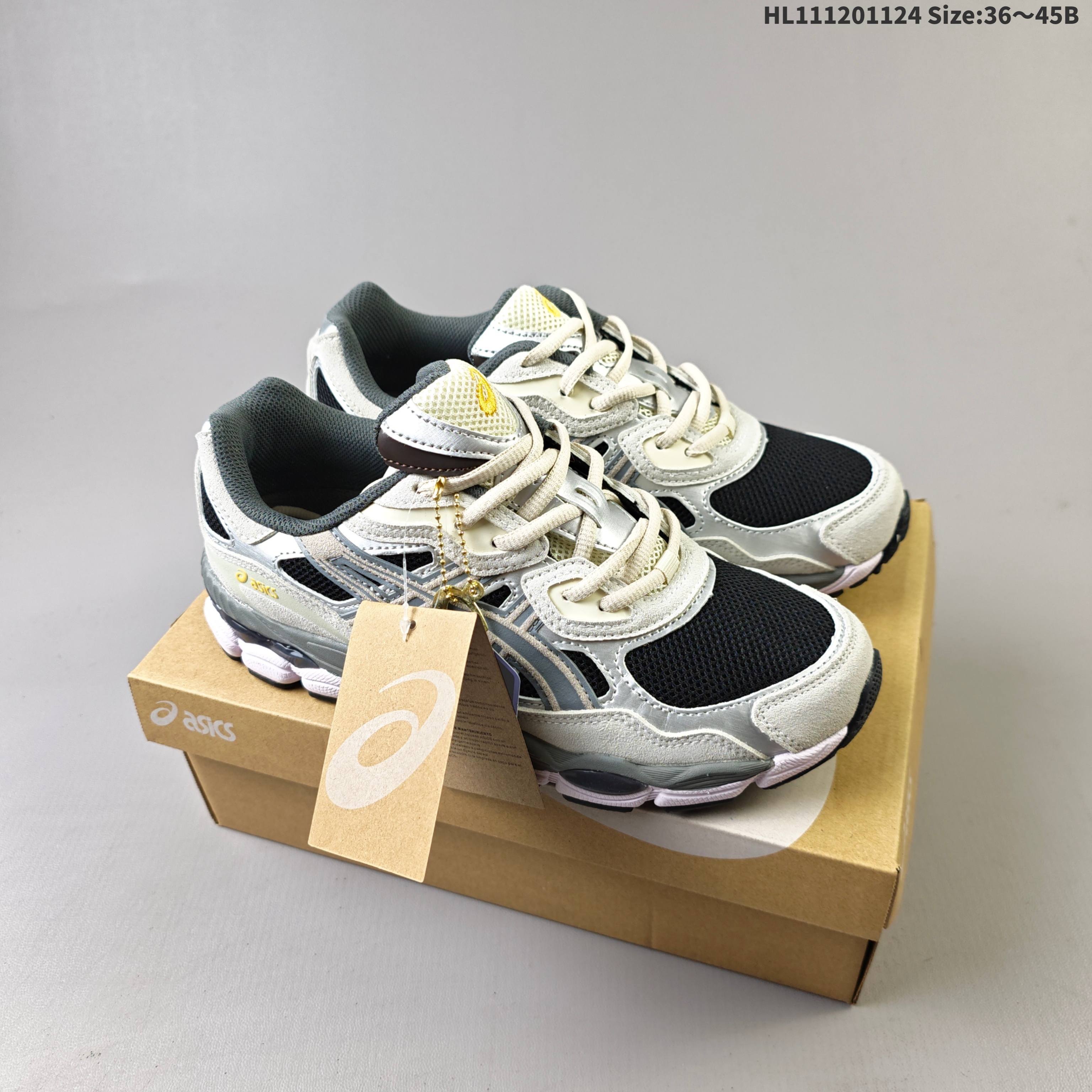 ASICS GEL NYC Black Silver Cream Grey Yellow EU 36 45 Running Shoe EU 36-45 Running Sneakers - Unisex BS-69238