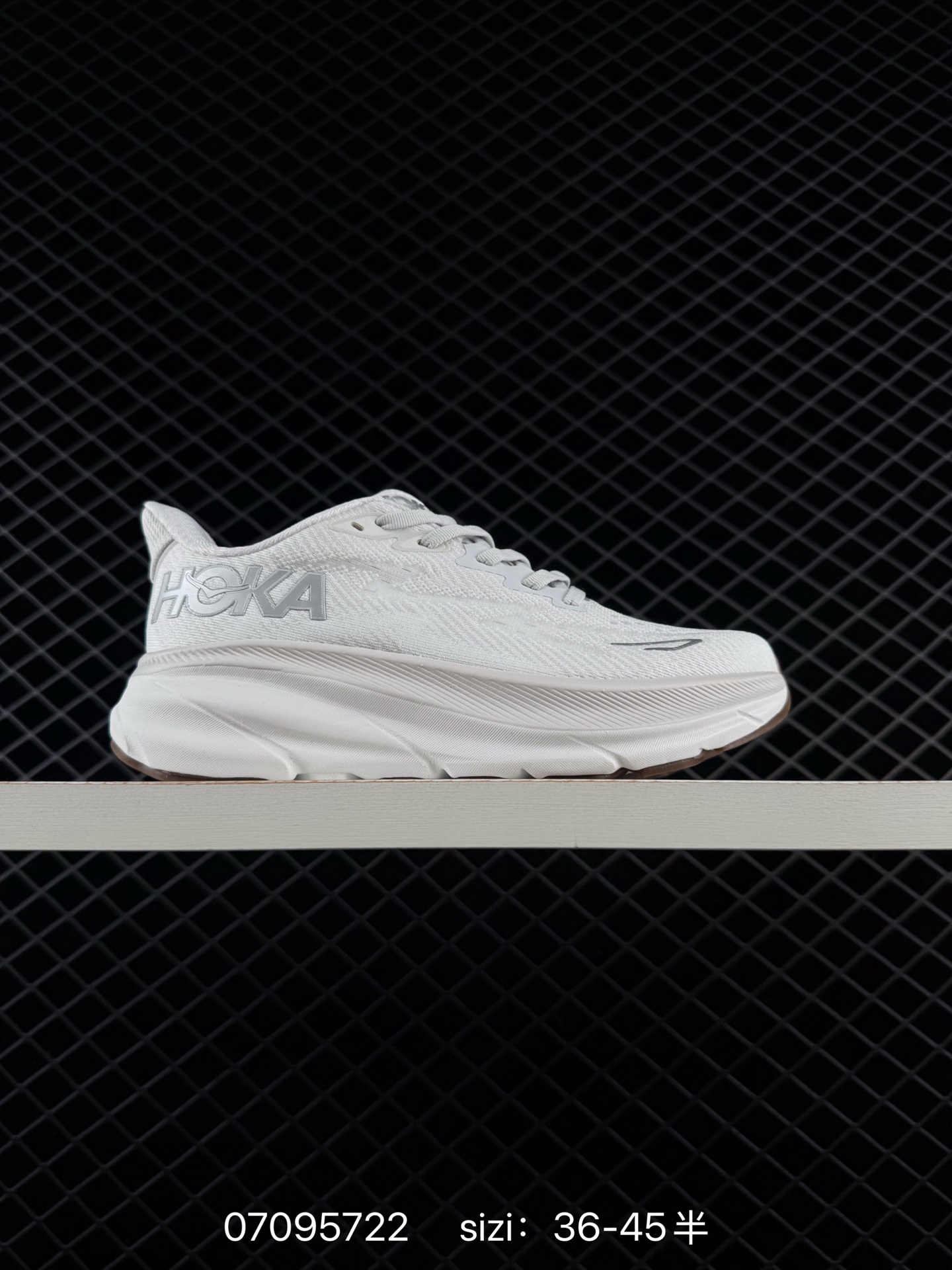 HOKA ONE ONE Clifton 9 White Silver Brown EU 36-45 Running Shoe Running Sneakers - Unisex BS-86164