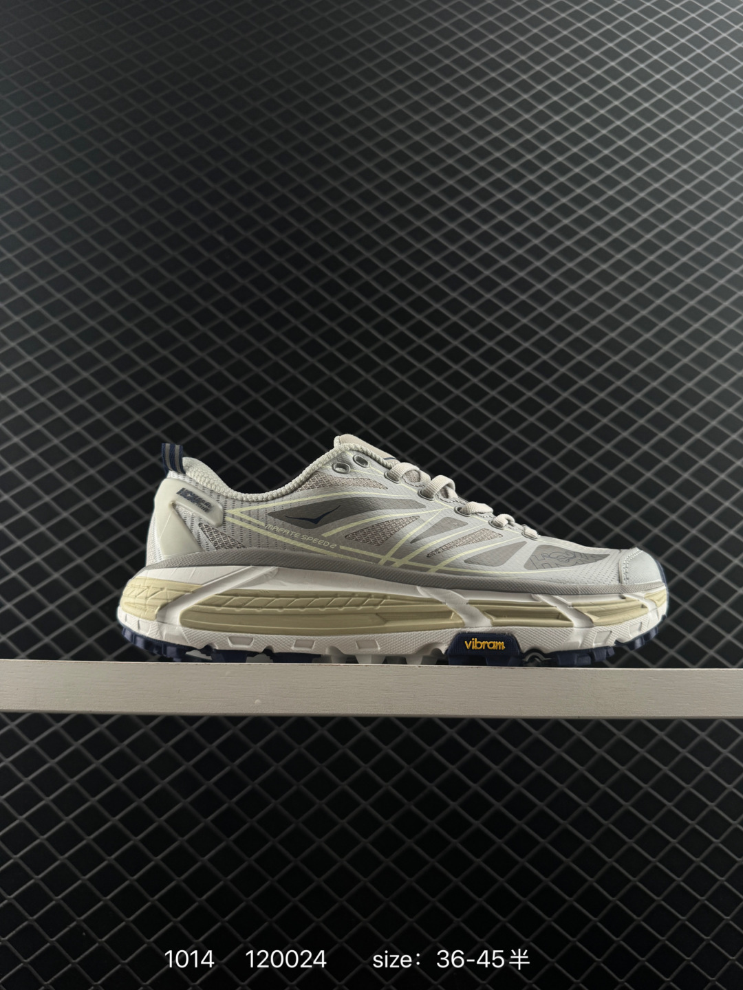 HOKA ONE ONE Mafate Speed 2 Light Grey Beige Navy White EU 36-45 Trail Shoe Trail Running Sneakers - Unisex BS-86425
