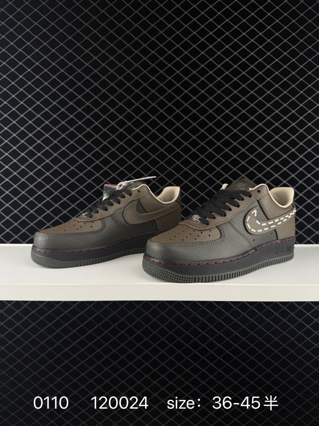 Nike Air Force 1 07 Low Dark Olive Black With Red Stitching EU 36-45 Lifestyle Unisex BS-73215