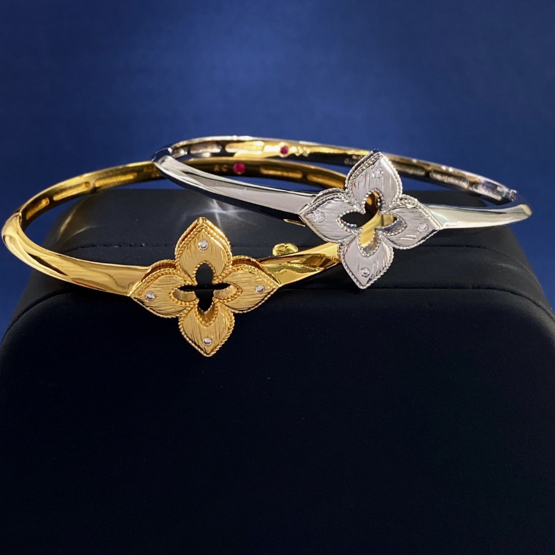 Roberto Coin Venetian Princess bracelet 18K yellow gold with white diamonds 18K rose gold with blue lapis lazuli and white diamonds 18K white gold with white diamonds 17cm
