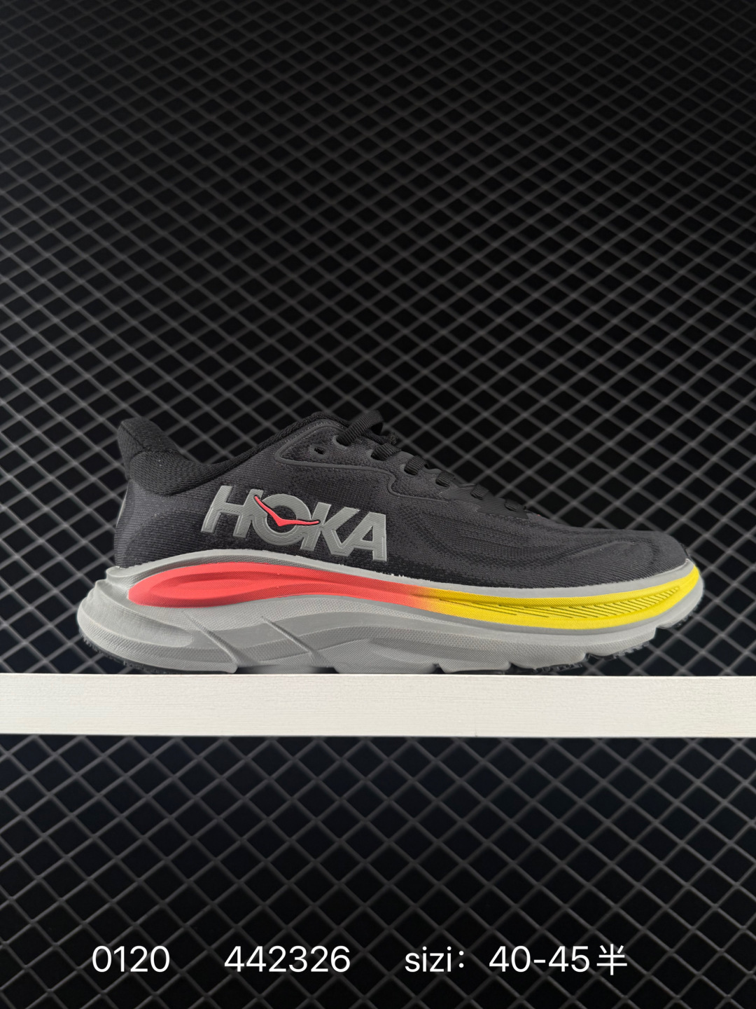 HOKA ONE ONE Clifton 10 Black Grey Red Yellow EU 40-45 Running Shoe Running Sneakers - Men s BS-86312