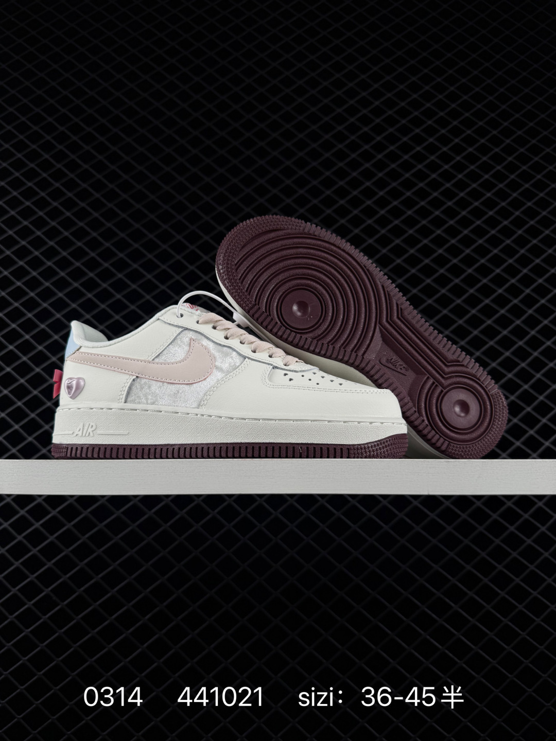 Nike Air Force 1 07 Low Sail White Pink Burgundy EU 36-45 Lifestyle Unisex BS-72647