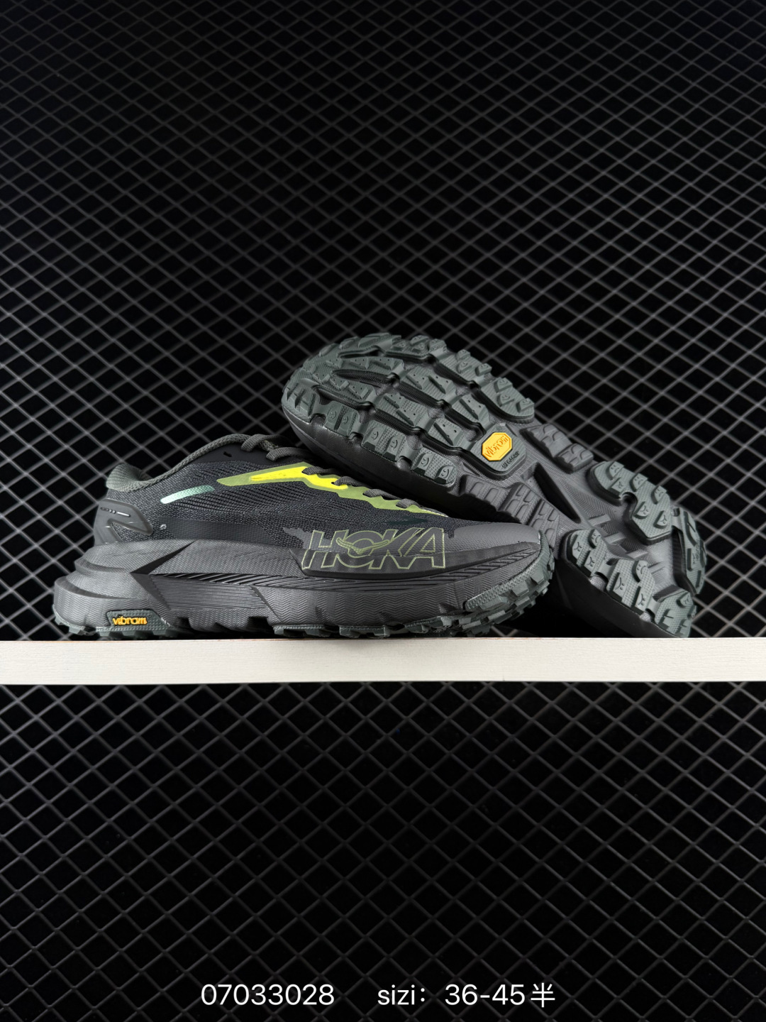 HOKA ONE ONE Mafate X Dark Grey Neon Yellow Black EU 36-45 Trail Shoe Trail Running Sneakers - Unisex BS-86170