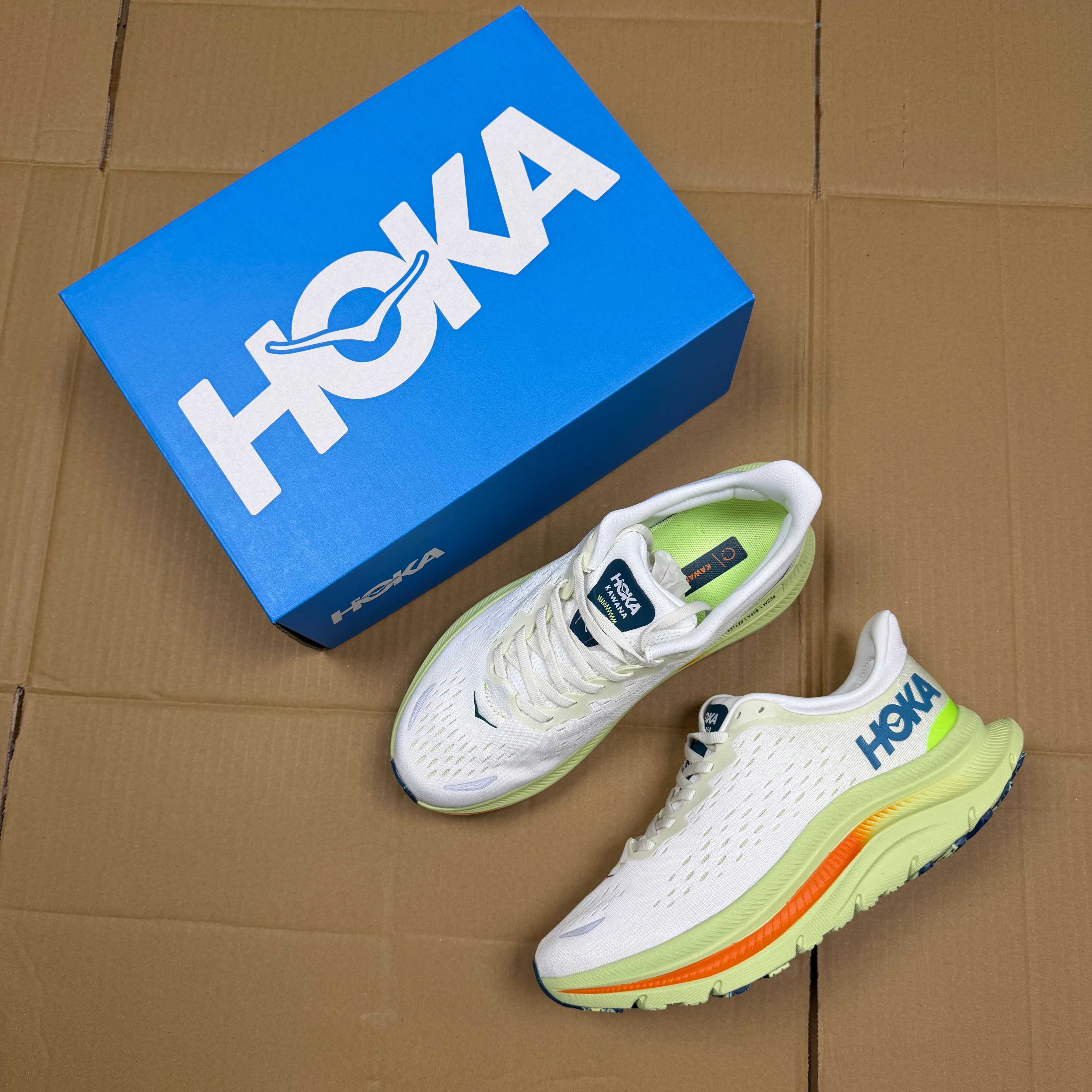 HOKA ONE ONE Kawana White Lime Green Orange Blue Running Shoe Running Sneakers BS-86923
