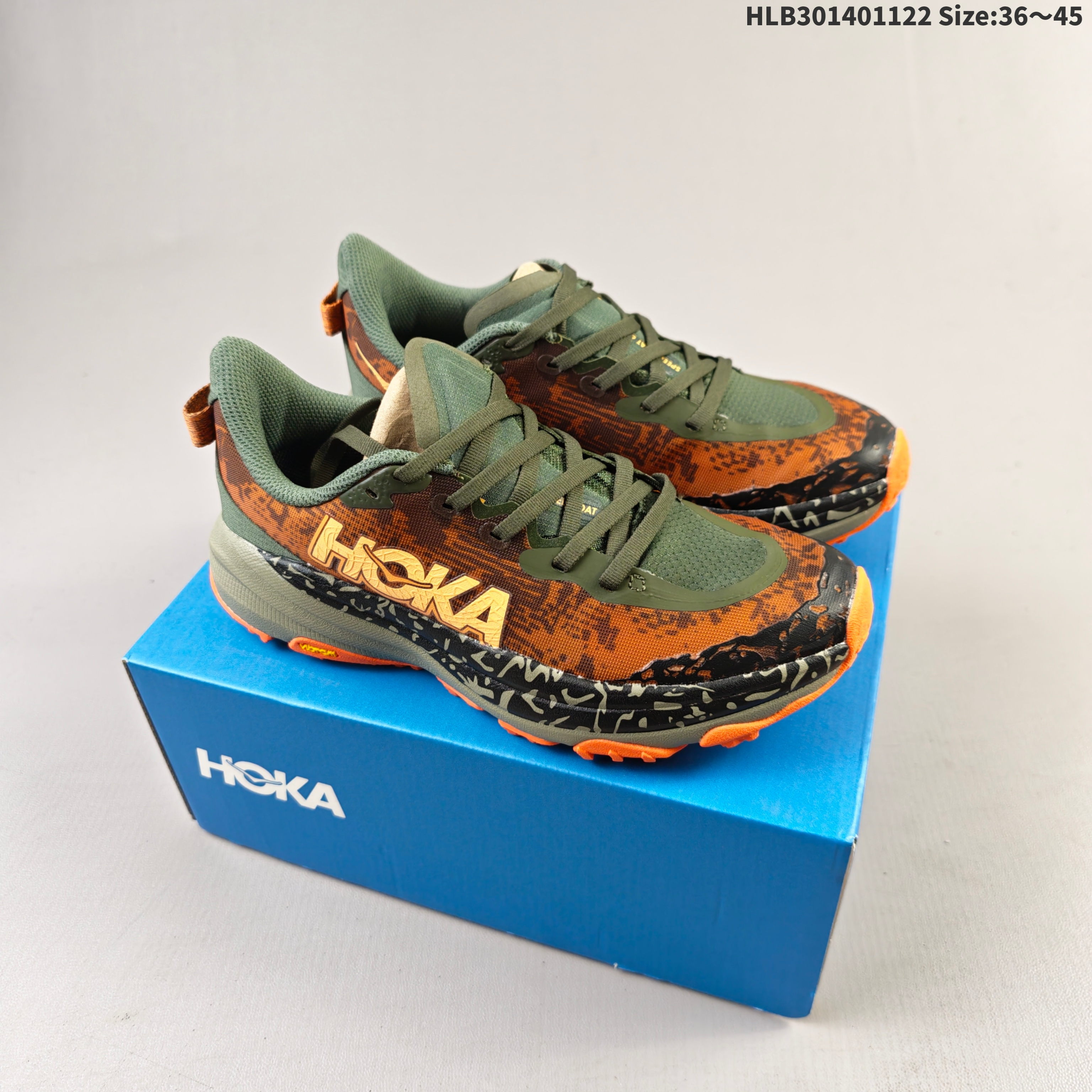 HOKA ONE ONE Speedgoat 6 Green Brown Black Orange EU 36-45 Trail Shoe Trail Running Sneakers - Unisex BS-69453