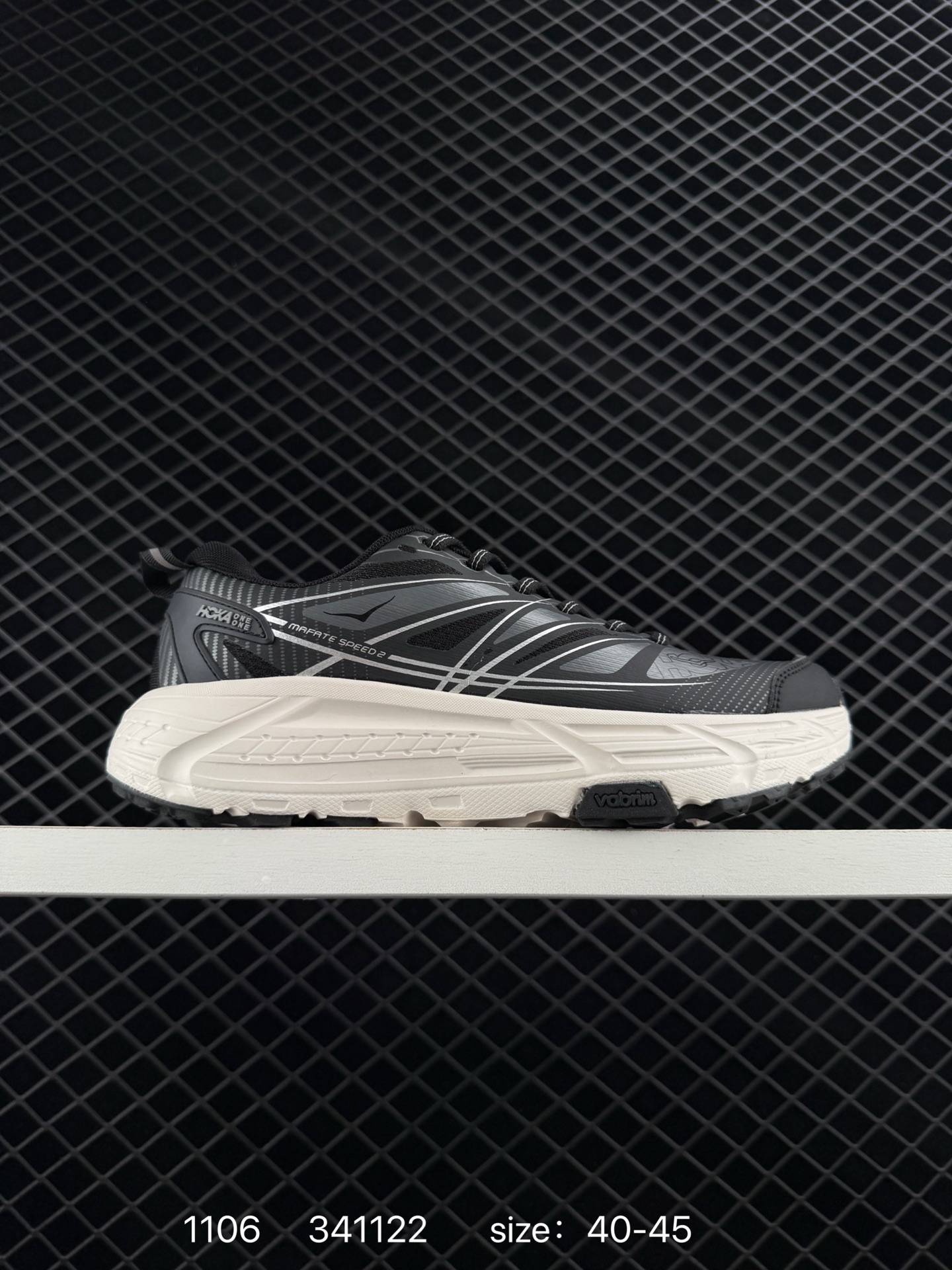 HOKA ONE ONE Mafate Speed 2 Black Grey White EU 40-45 Trail Shoe Trail Running Sneakers - Men s BS-86395