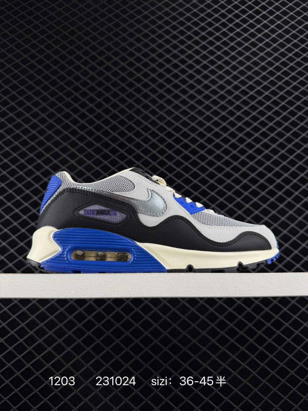Nike Air Max 90 FlyEase Gray Black Blue EU 36-45 Running Unisex BS-73862