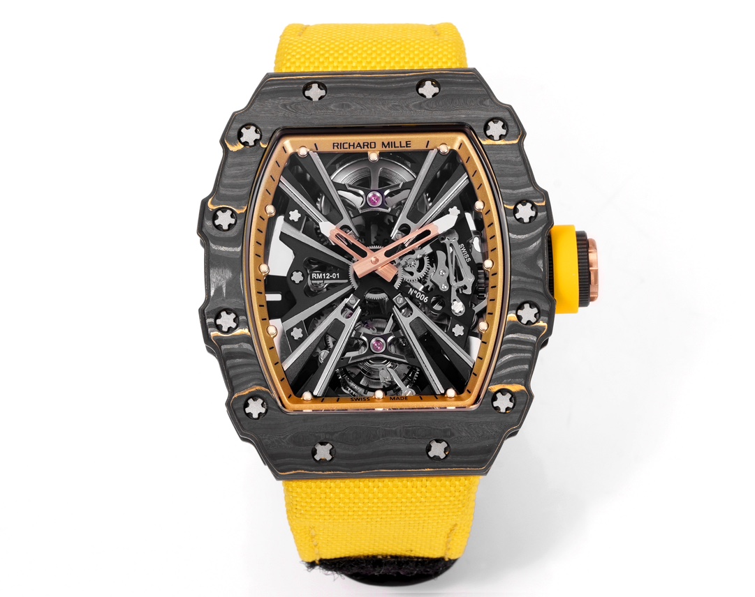 Richard Mille Watches RICHARDMILLE RM12-01 Gold Carbon TPT — 1:1 Replica For Sale