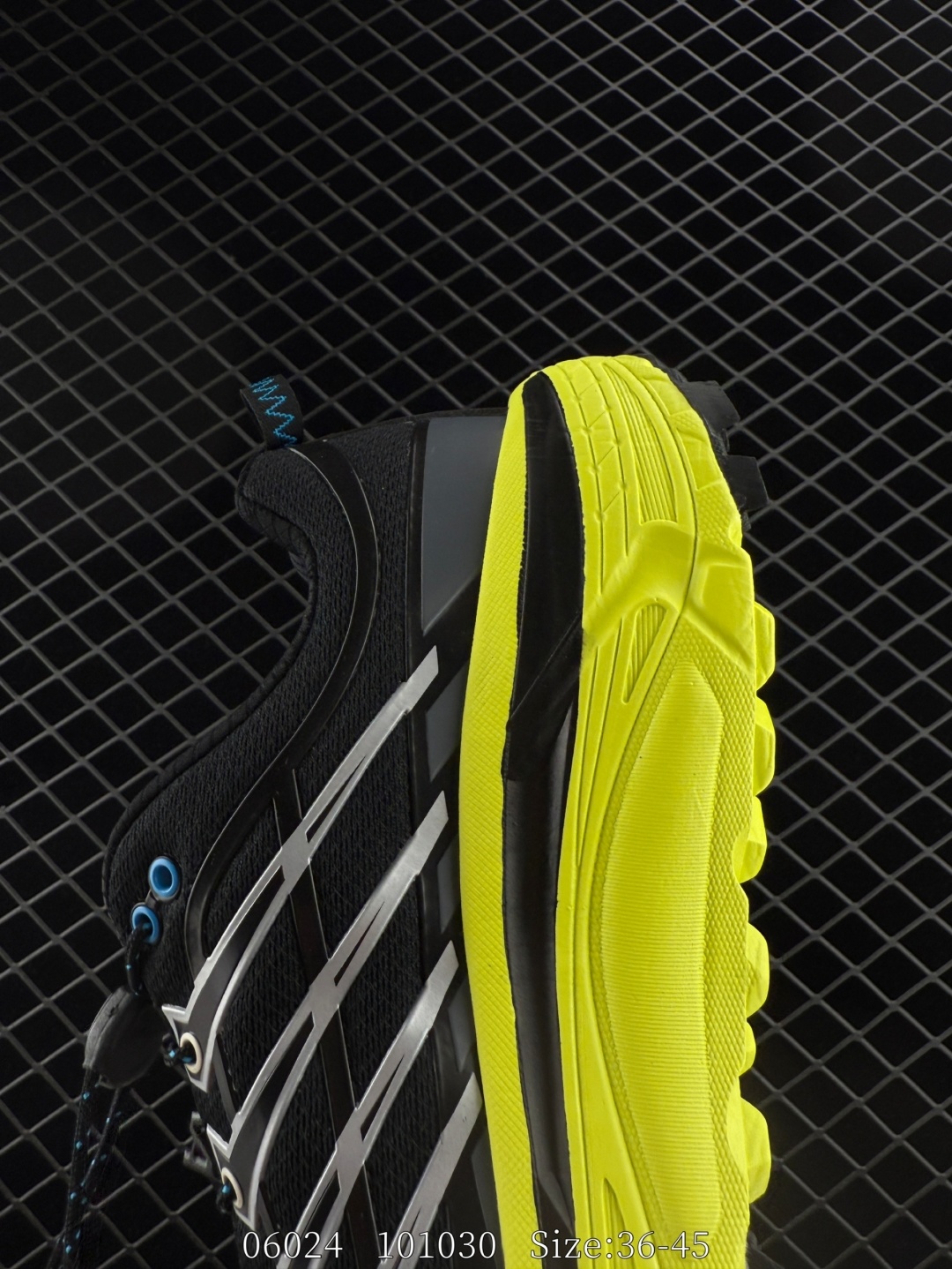 HOKA ONE ONE Mafate Speed Three 2 Black Neon Yellow Silver Blue EU 36-45 Trail Shoe Trail Running Sneakers - Unisex BS-86589