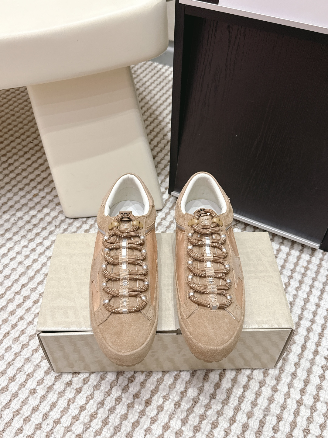 Golden Goose Super Star Khaki Beige White Silver Sneaker BS-87438