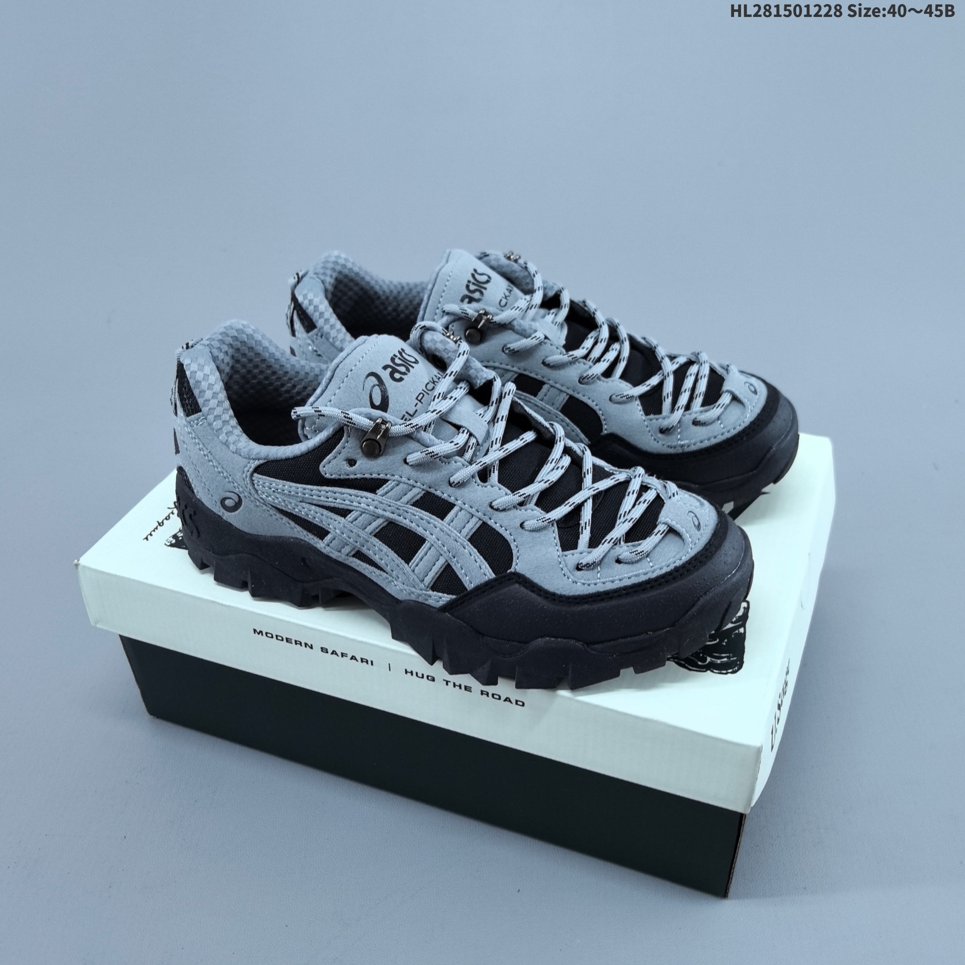 ASICS GEL-PICKAX Grey Black EU 40-45 Trail Shoe Trail Running Sneakers Men s BS-69121