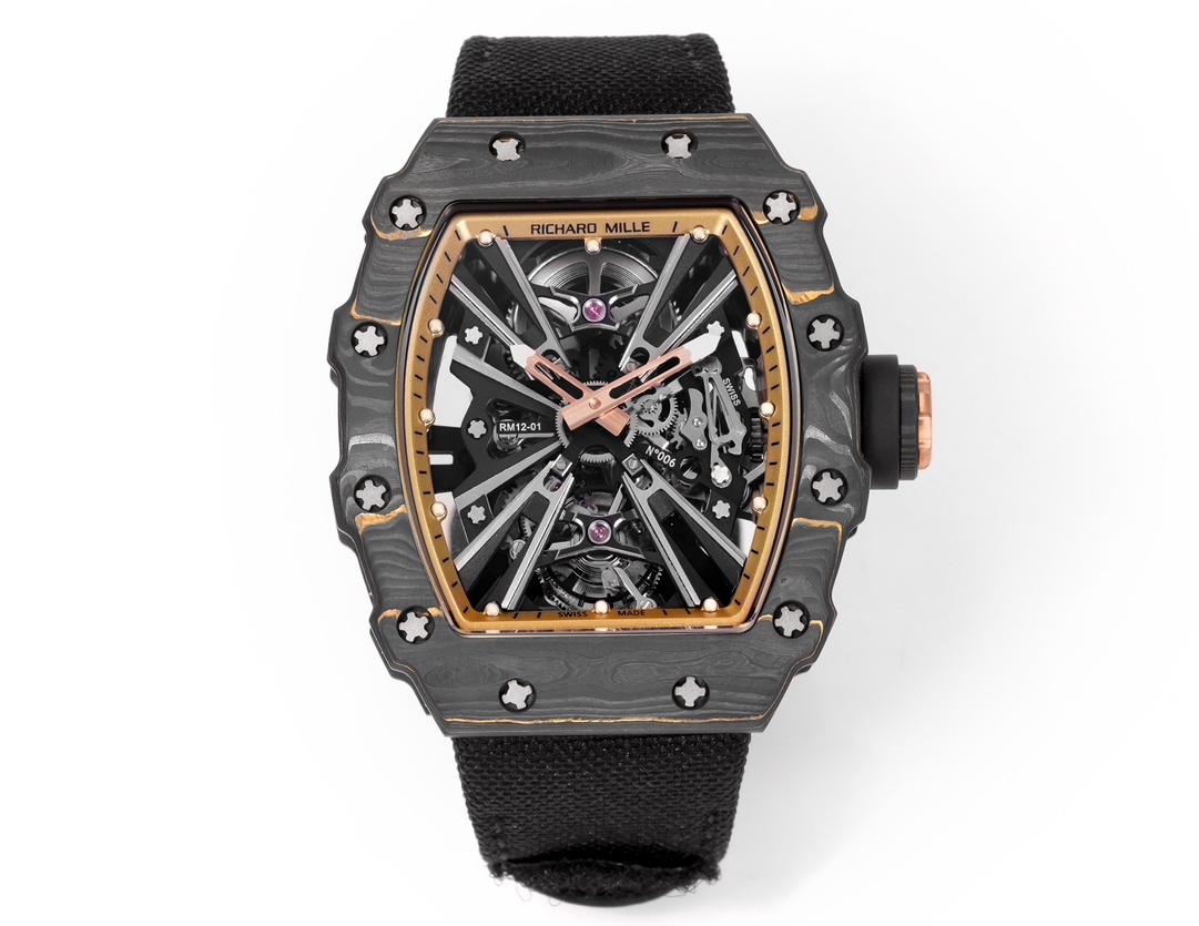 Richard Mille Watches RICHARDMILLE RM12-01 Gold Carbon TPT — 1:1 Replica For Sale