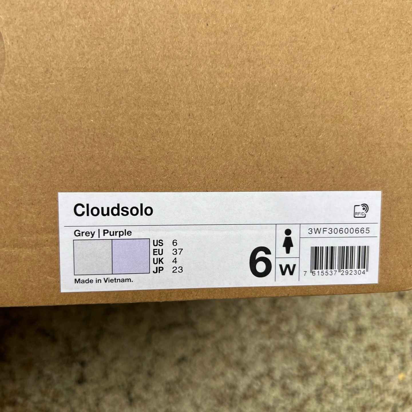 On Cloudsolo 3WF30600665 Grey Purple Cream US 6 EU 37 UK 4 JP 23 Running Shoe Running Sneakers - Women s BS-86764