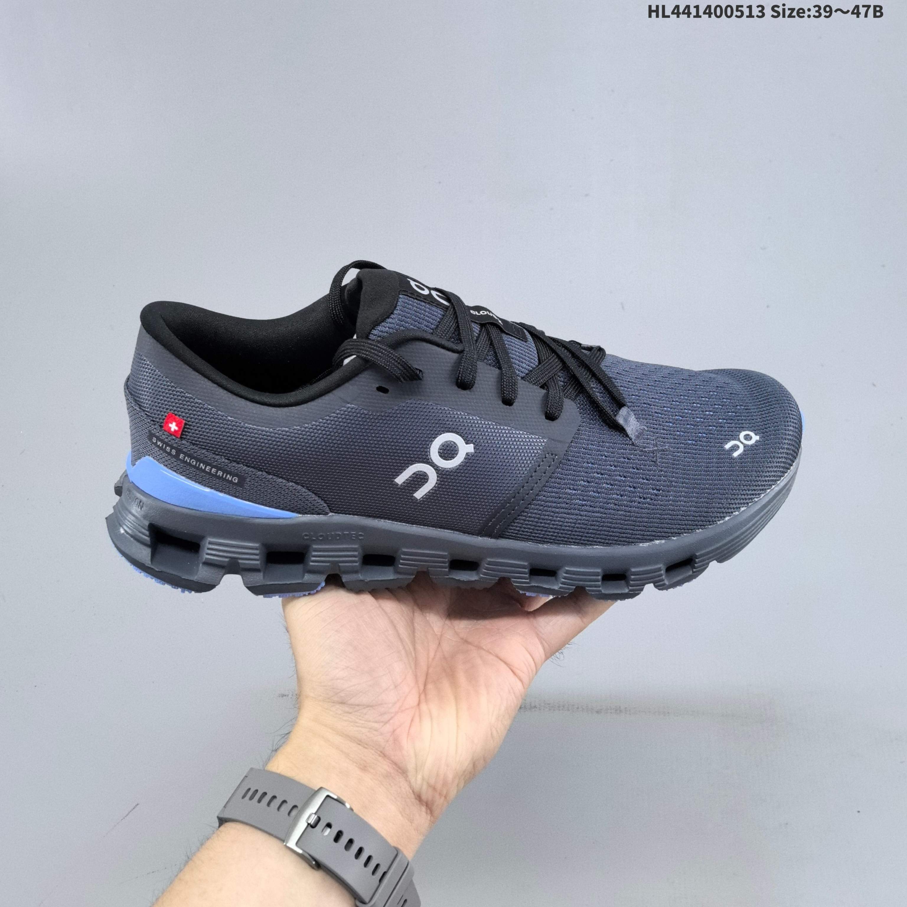 On Cloud X 4 Dark Grey Black Blue EU 39-47 Running Shoe Running Sneakers - Unisex BS-69558