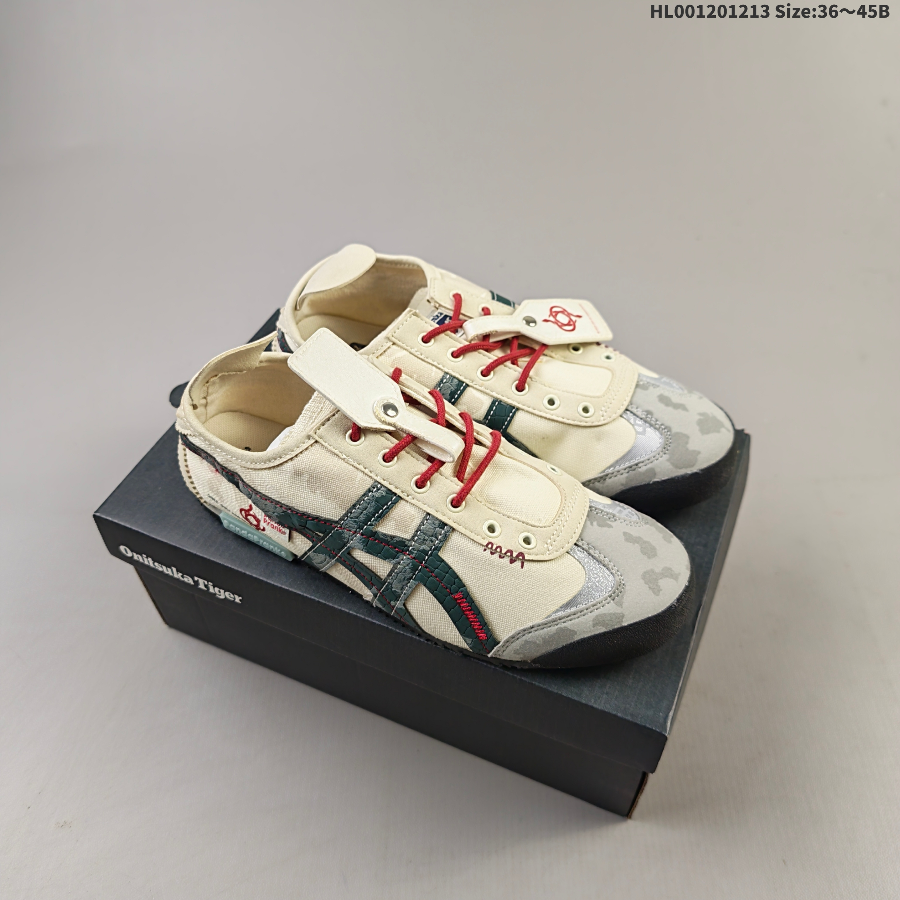 Onitsuka Tiger Mexico 66 CNY Cream Dark Green Red Black EU 36-45 Sneaker Casual Sneakers - Unisex BS-69159
