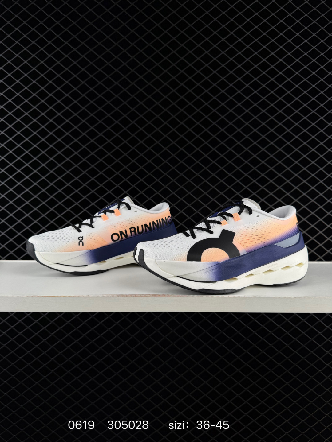 On Running Cloudboom Strike White Orange Navy Black EU 36-45 Running Shoe Running Sneakers - Unisex BS-85151