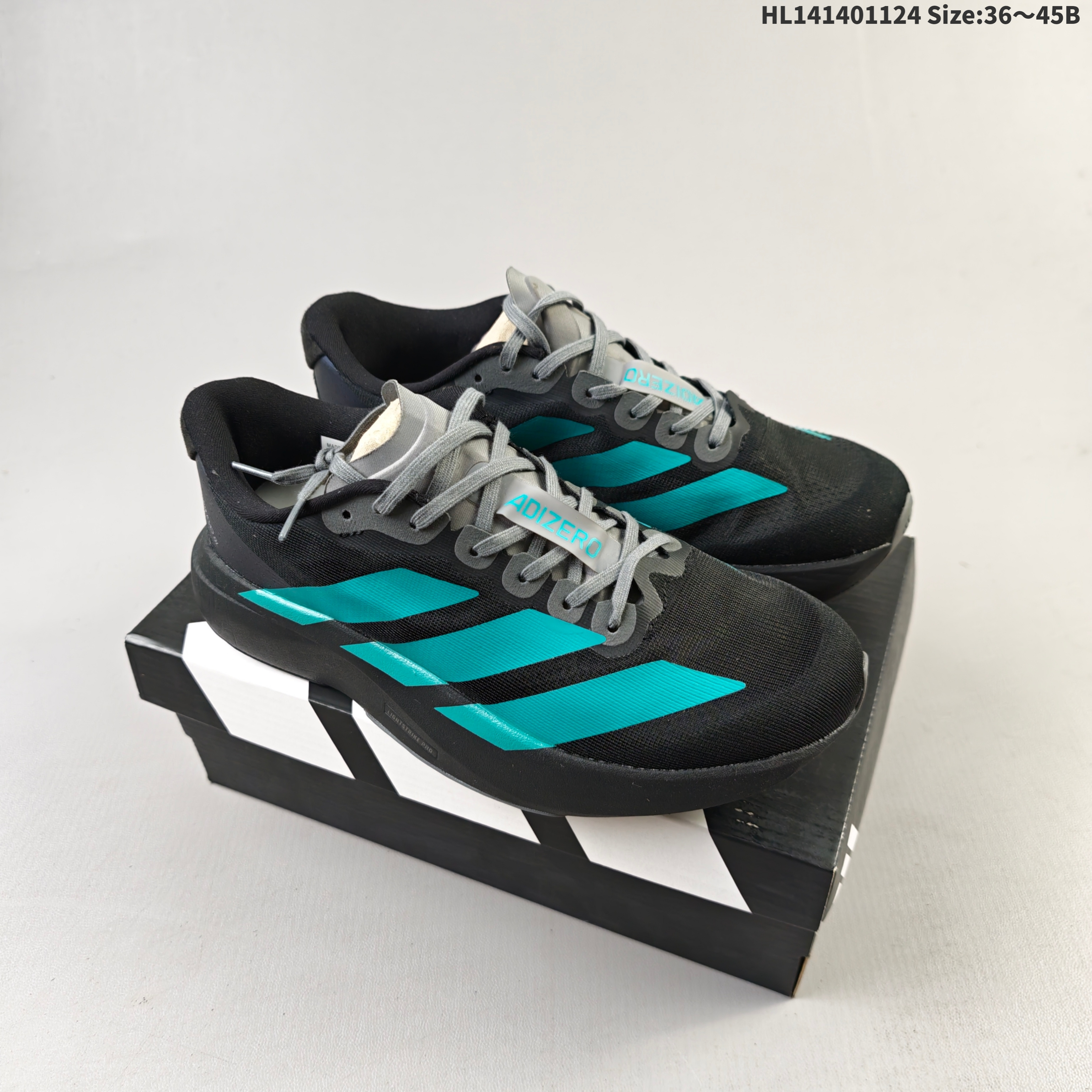 Adidas Adizero Evo SL JS4488 Black Teal Grey EU 36-45 Running Shoe Unisex BS-65473
