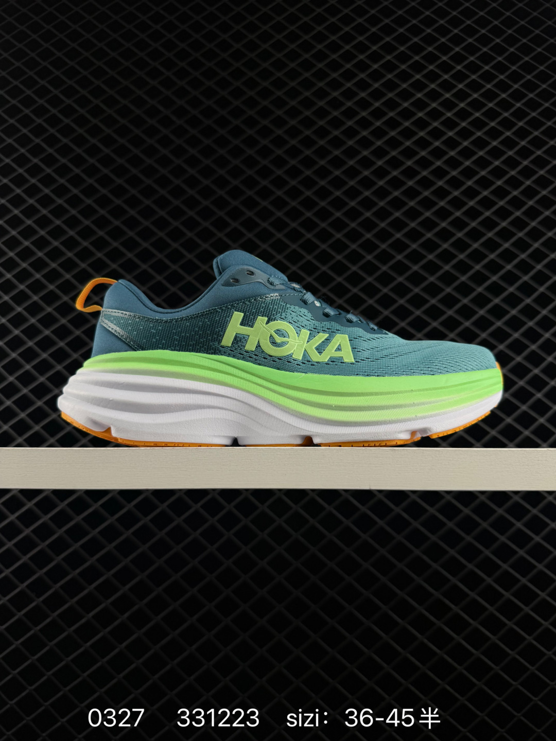 HOKA Bondi 8 Teal Lime Green White Orange EU 36-45 Running Shoe Running Sneakers - Unisex BS-86279