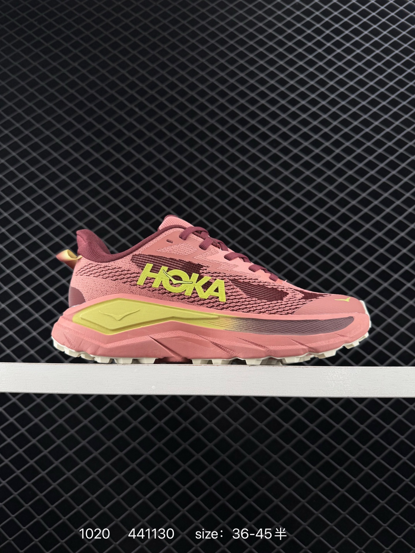 HOKA ONE ONE Challenger 8 Pink Maroon Yellow Cream EU 36-45 Trail Shoe Trail Running Sneakers - Unisex BS-86419