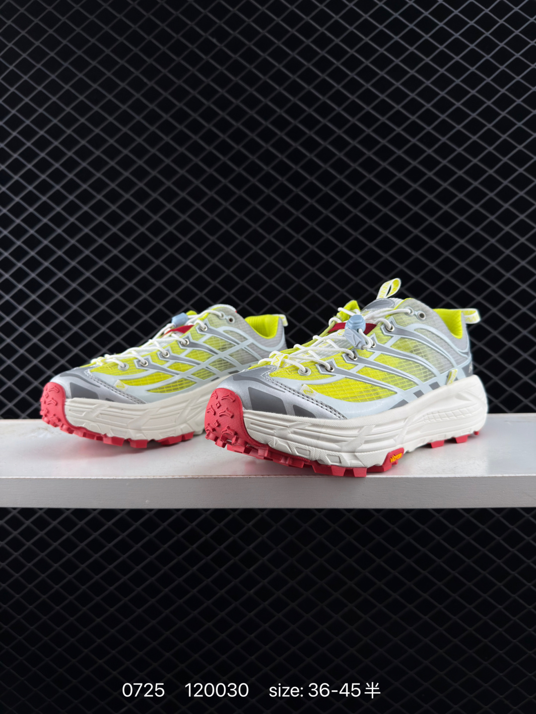HOKA ONE ONE Mafate Three 2 Neon Yellow Silver White Red EU 36-45 Trail Shoe Trail Running Sneakers - Unisex BS-86535