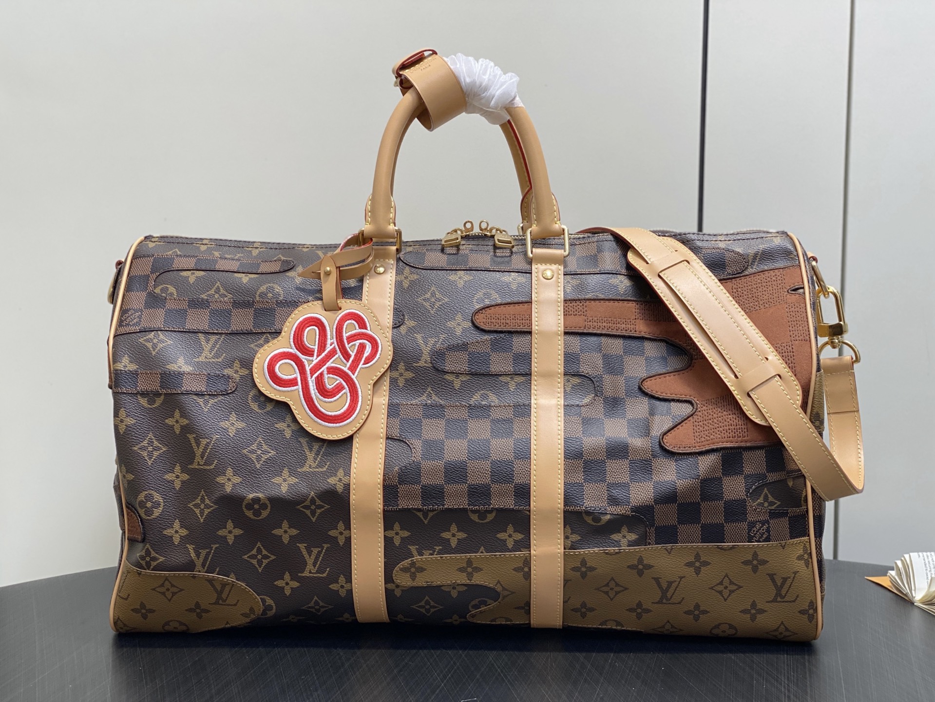 valise M26119 KEEPALL BANDOULIÈRE 50 Keepall Bandoulière 50 Monogram Db Monogram Reverse Damier — AAA Quality Replica