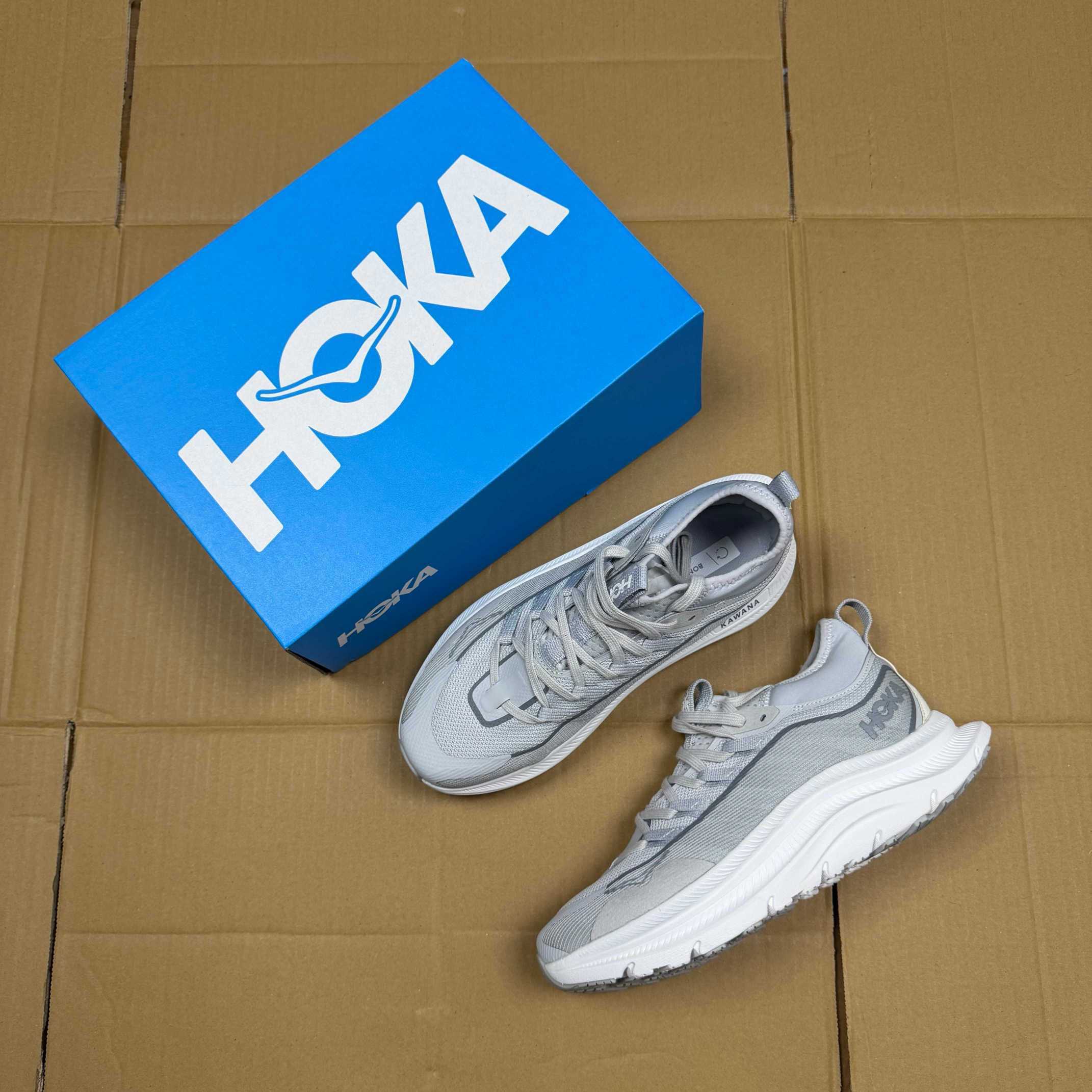 HOKA Kawana Light Grey White Running Shoe Running Sneakers BS-86898