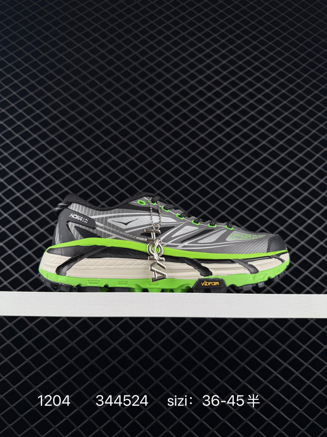 HOKA ONE ONE Mafate Speed 2 Grey Black Neon Green White EU 36-45 Trail Shoe Trail Running Sneakers - Unisex BS-86364