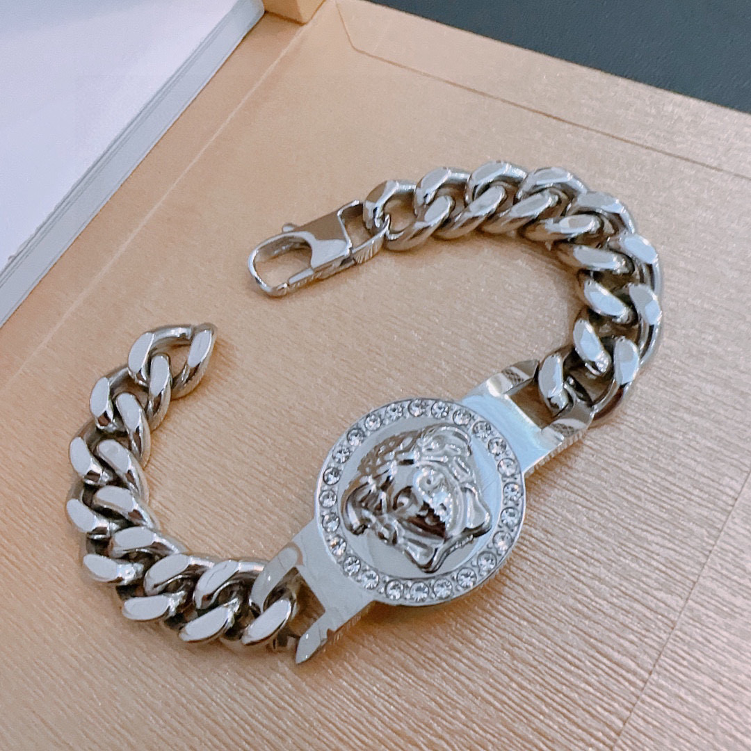 Versace Jewelry Dumeisa logo bracelet, exquisitely crafted with diamonds — 1:1 Replica For Sale