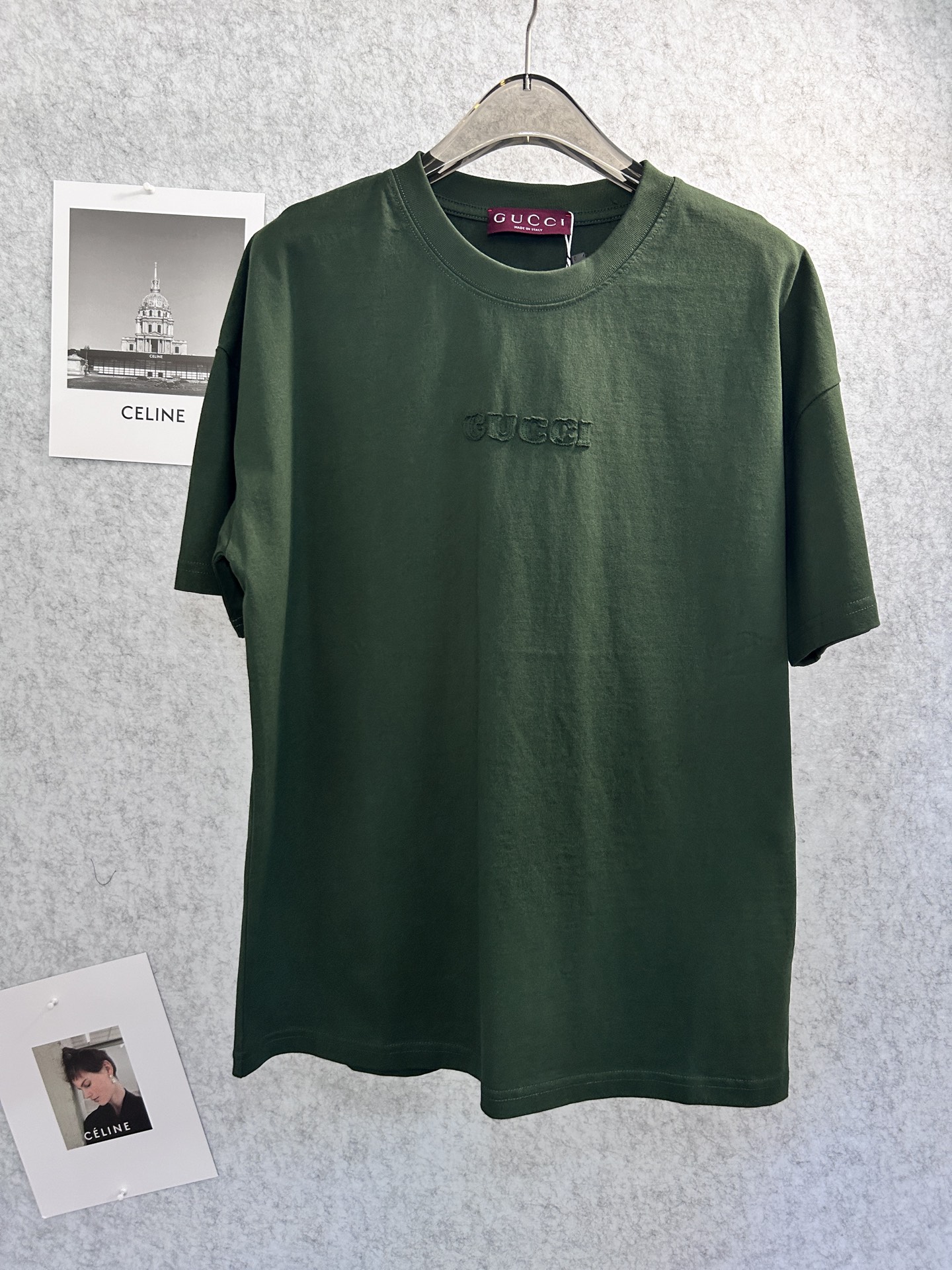 Gucci men GUCCI embroidered logo round neck short-sleeved T-shirt — AAA Quality Replica