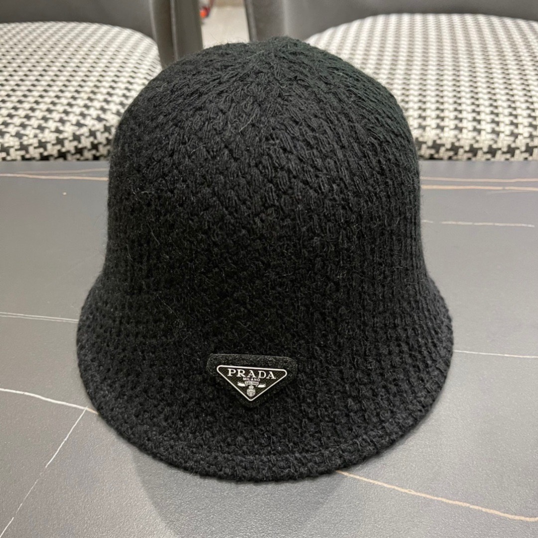 prada hat Prada fisherman hat women's autumn and winter wool versatile bucket hat Korean style — AAA Quality Replica