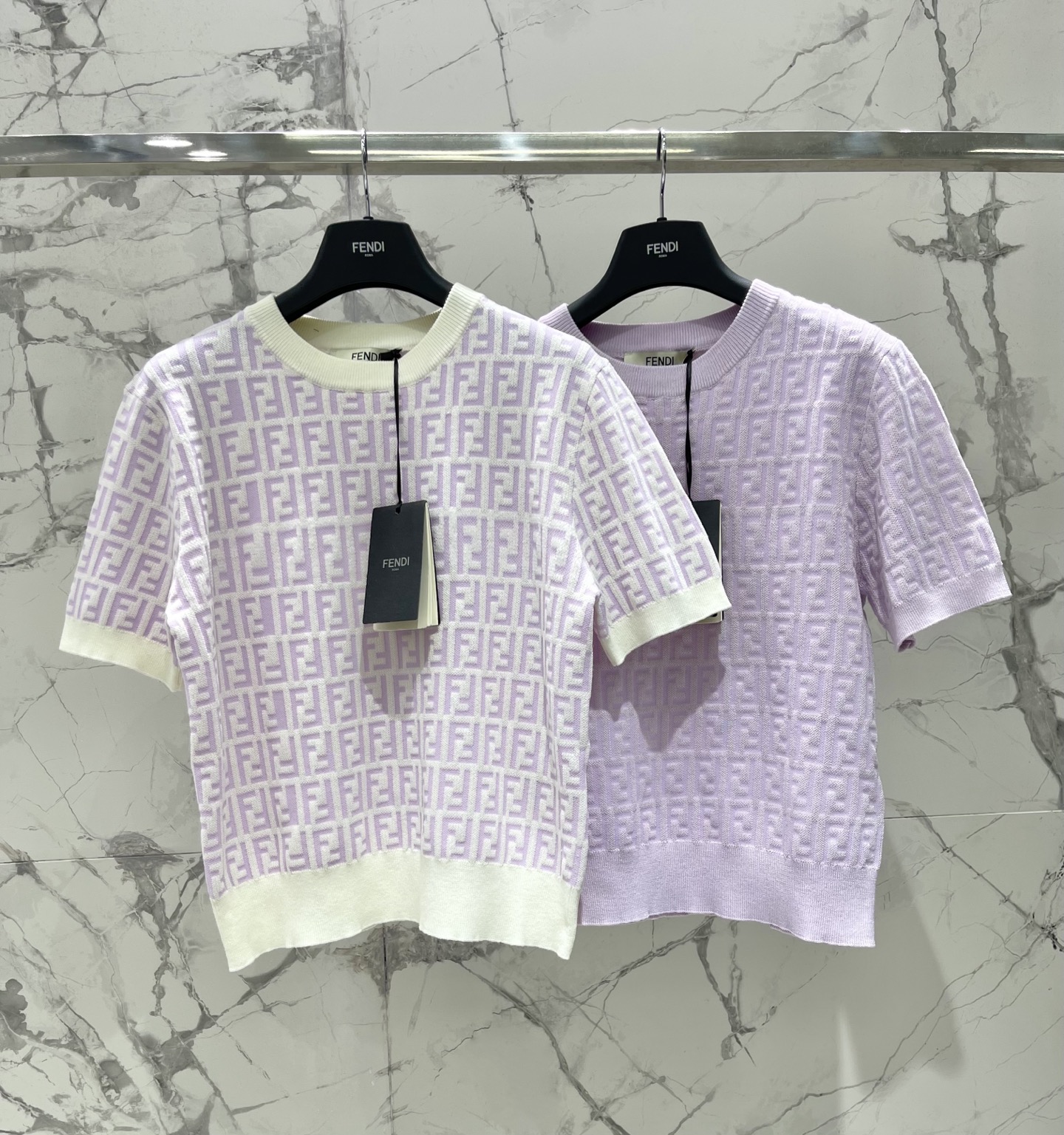 Fendi Women 𝗙𝗘𝗡𝗗* Fendi early spring New embossed three-dimensional letter knitted short — 1:1 Replica