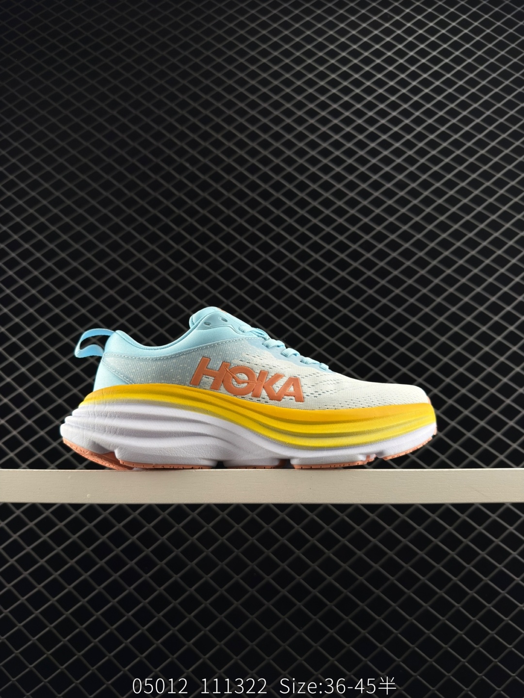 HOKA ONE ONE Bondi 8 Light Blue White Yellow Orange EU 36-45 Running Shoe Running Sneakers - Unisex BS-86658