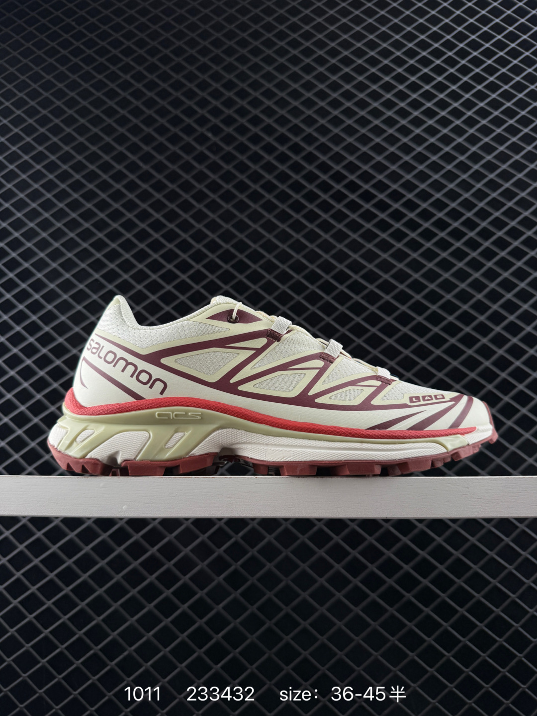 Salomon XT-6 SENSIFIT 3D ADVANCED Cream Burgundy Red EU 36-45 Trail Shoe Trail Running Sneakers - Unisex BS-85963