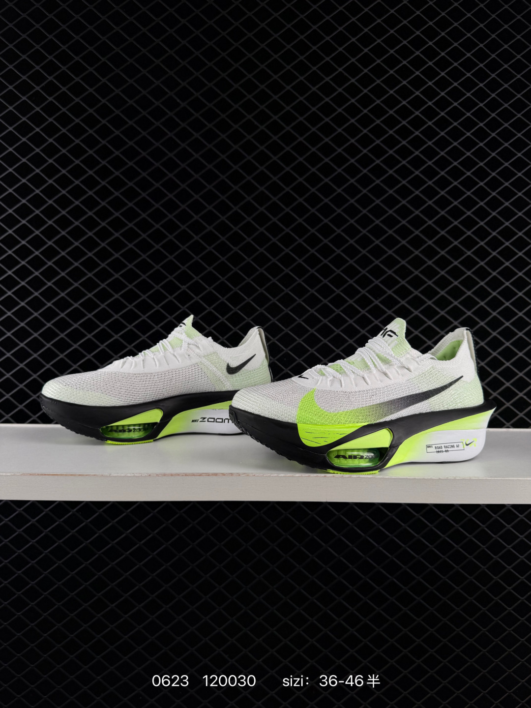 Nike Air Zoom Alphafly Next 3 White Black Neon Green EU 36-46 Running Shoe Unisex BS-70629