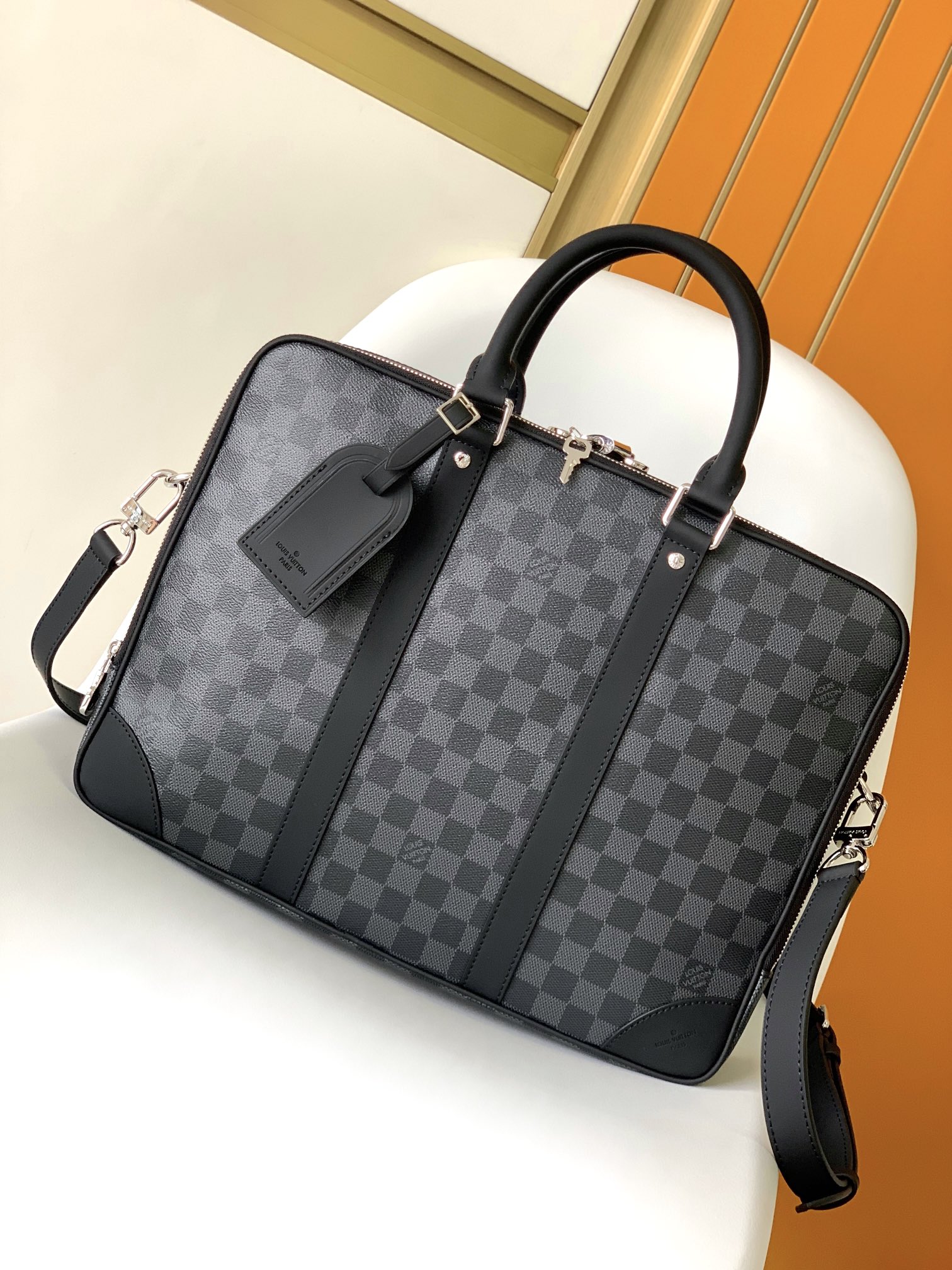 Kuffert N40485 Voyage Attaché Damier Graphite 39 5 x 29 0 x 9 0 x