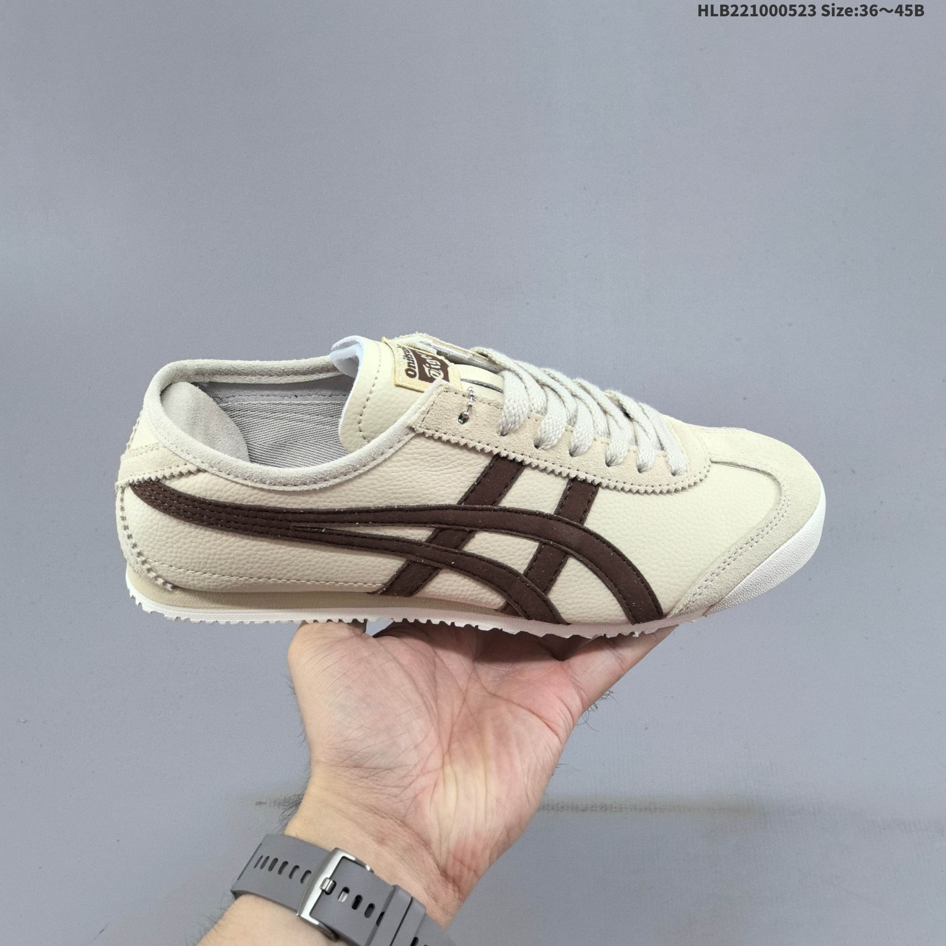 Onitsuka Tiger Mexico 66 Cream Dark Brown White EU 36-45 Sneaker Casual Sneakers Unisex BS-68803