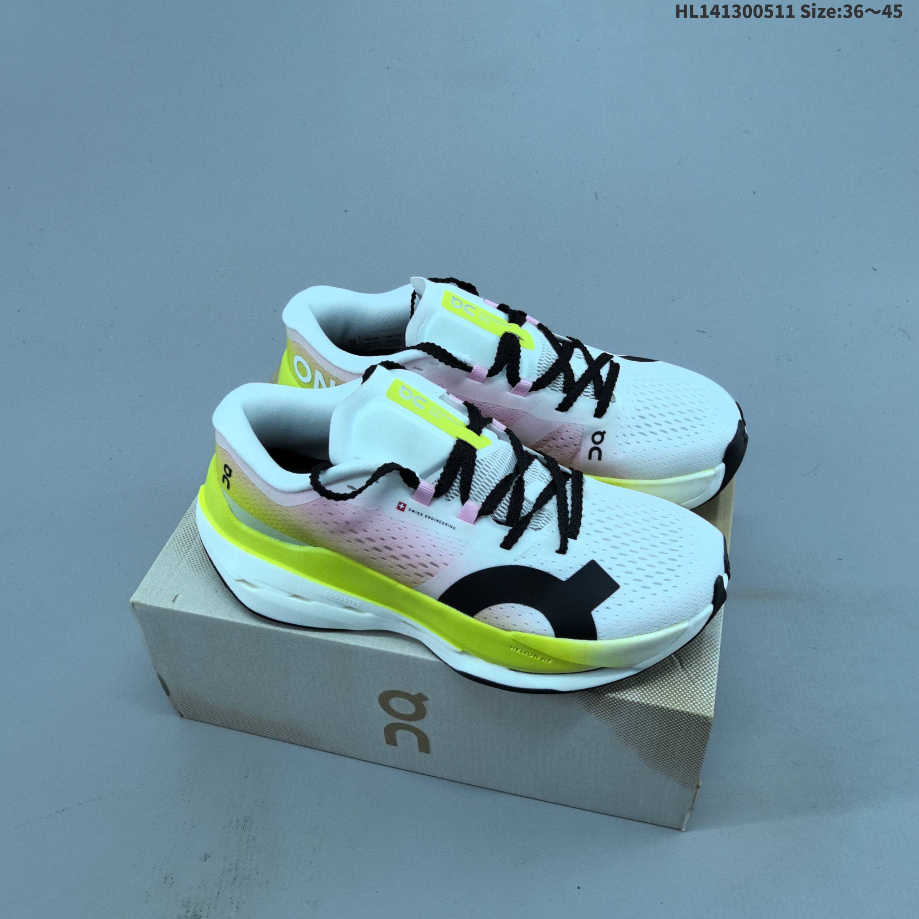On Cloudboom Max 3 MF30314651 White Black Neon Yellow Pink Green EU 36-45 Running Shoe Running Sneakers - Unisex BS-69567
