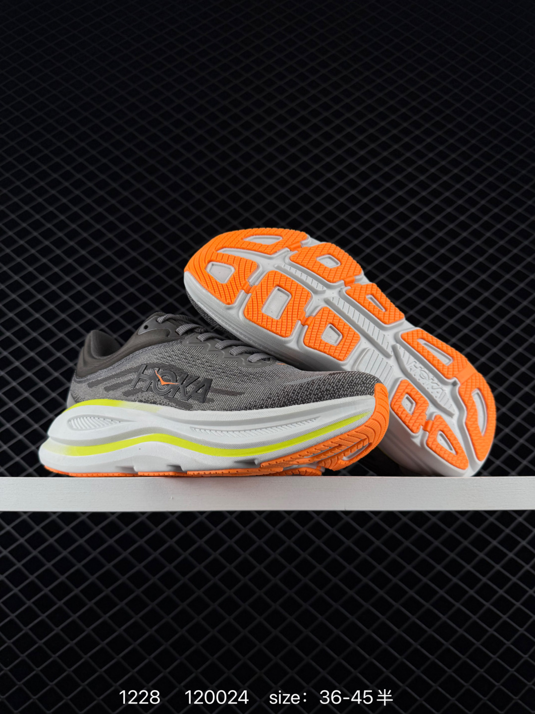 HOKA ONE ONE Bondi 9 Grey White Neon Yellow Orange EU 36-45 Running Shoe Running Sneakers - Unisex BS-86339