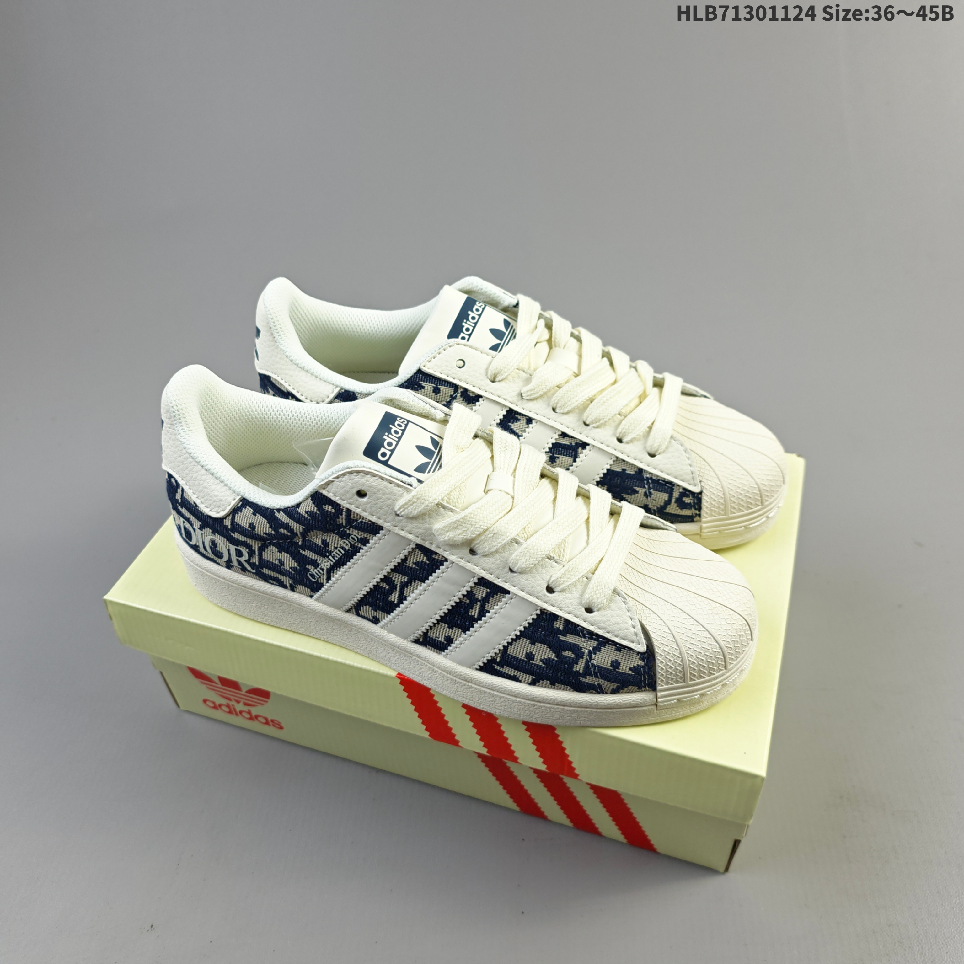 Adidas Superstar JY8913 Off White Navy Blue EU 36-45 Skate Shoe Unisex BS-65488