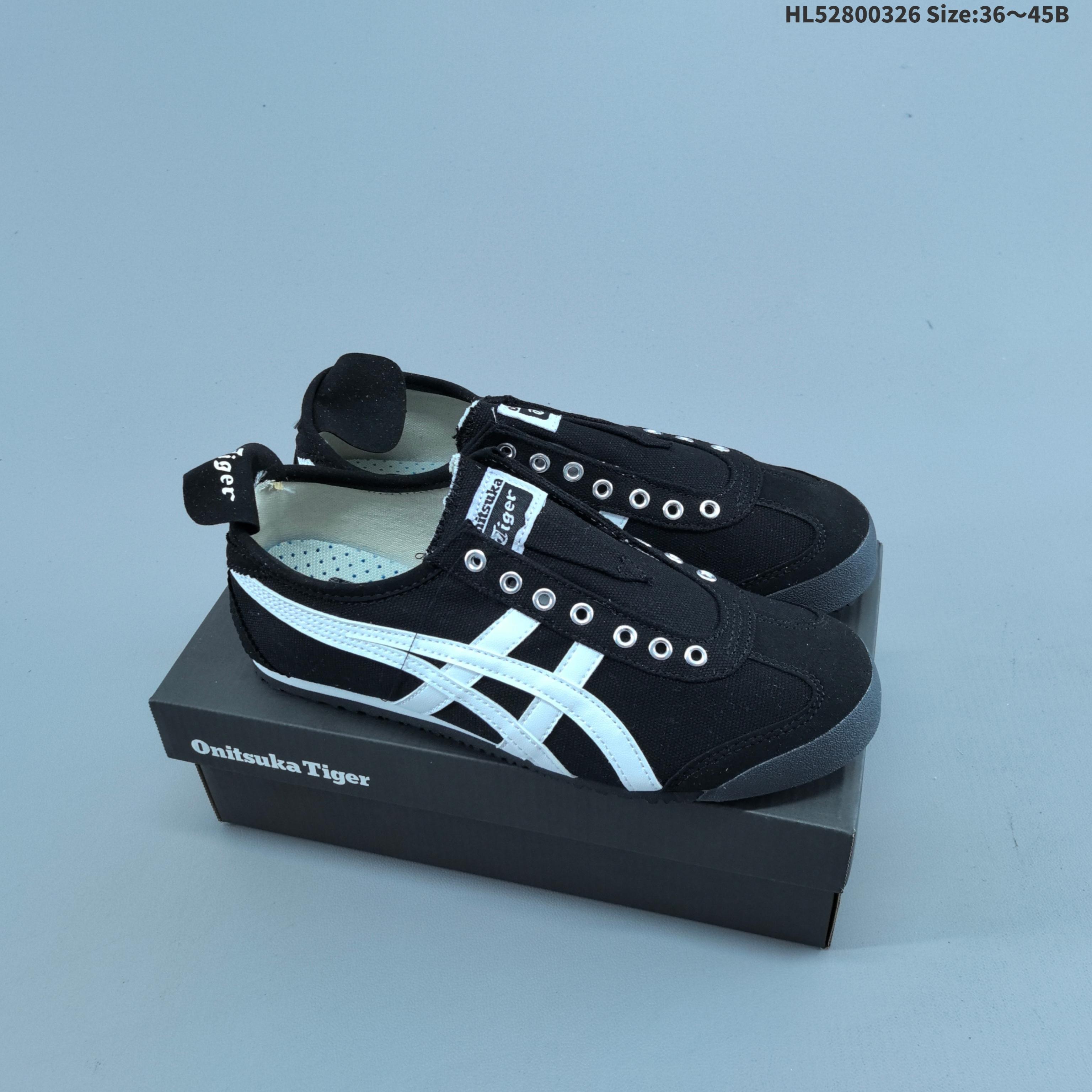 Onitsuka Tiger Mexico 66 Paraty Slip On Black White Yellow EU 36-45 Sneaker Casual Sneakers - Unisex BS-68967