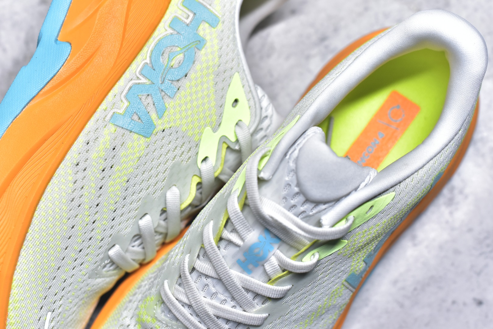 HOKA Rincon 4 White Orange Blue Neon Yellow Running Shoe Running Sneakers BS-59409
