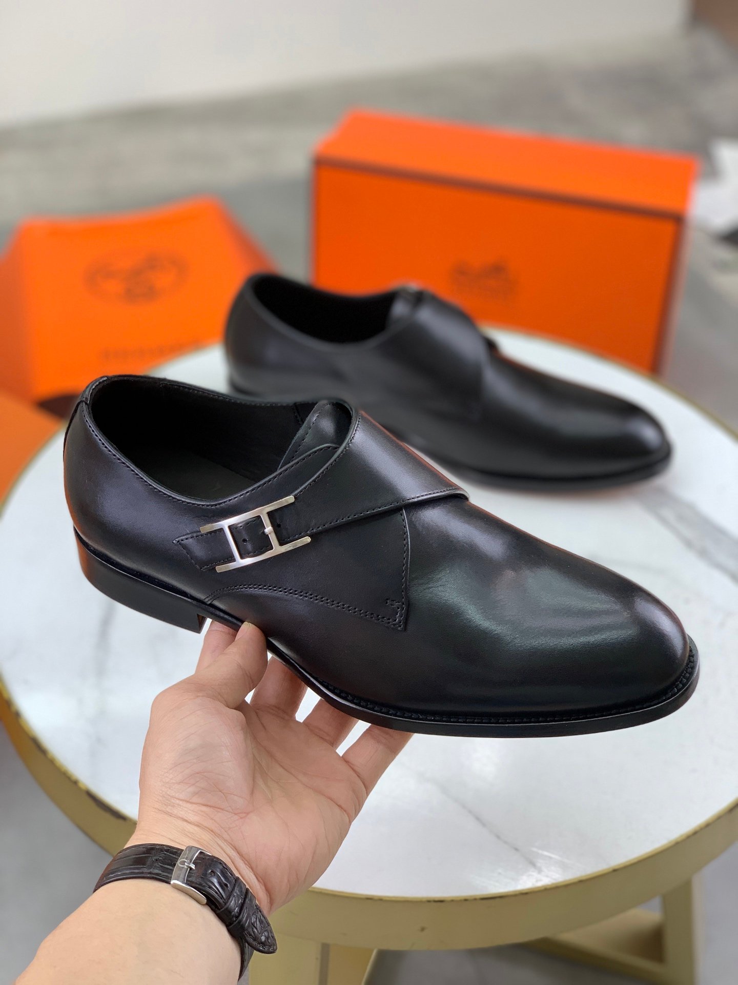 Hermes shoe Factory Hermès Hermes Men's Series