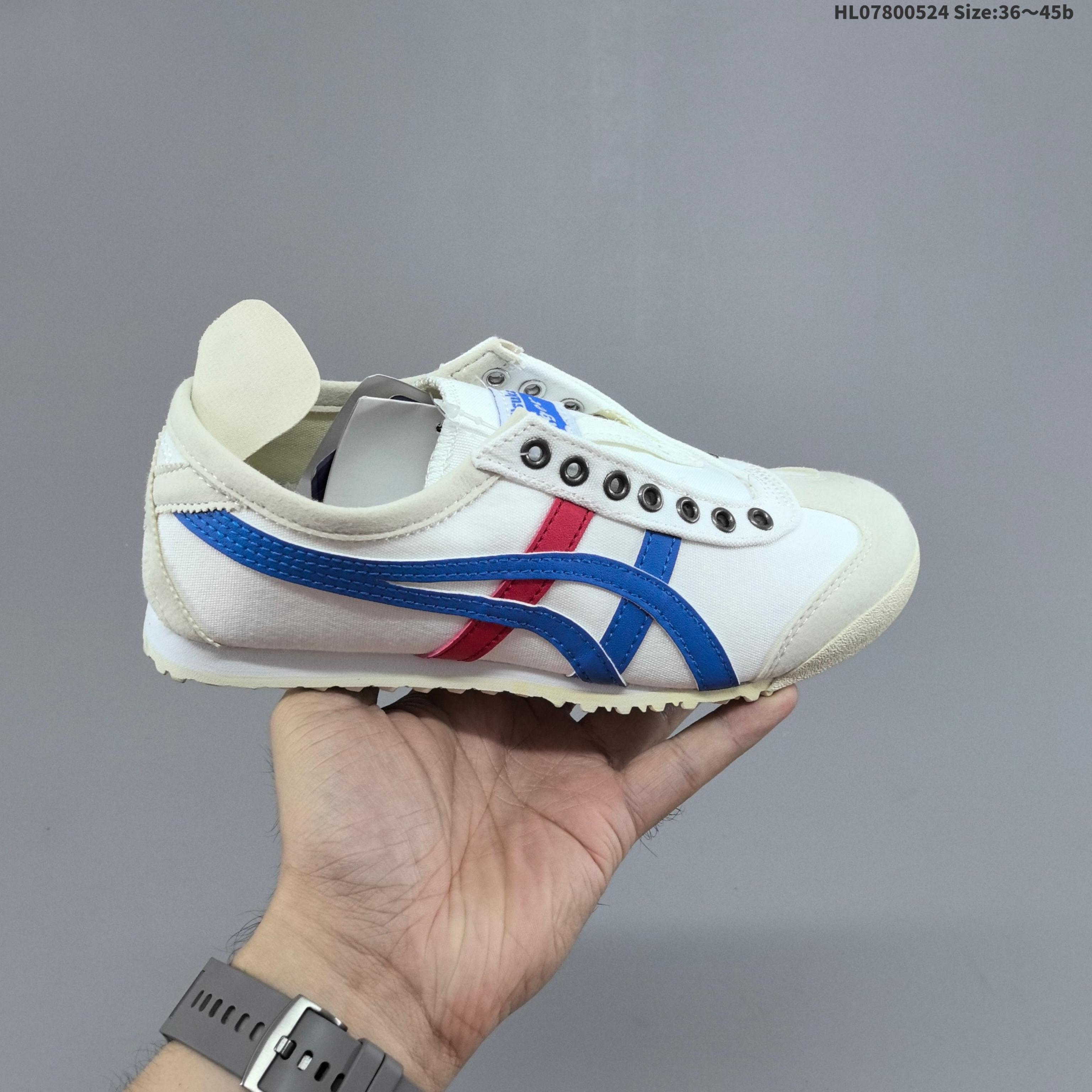 Onitsuka Tiger Mexico 66 Slip On White Blue Red Cream EU 36-45 Sneaker Casual Sneakers Unisex BS-68801