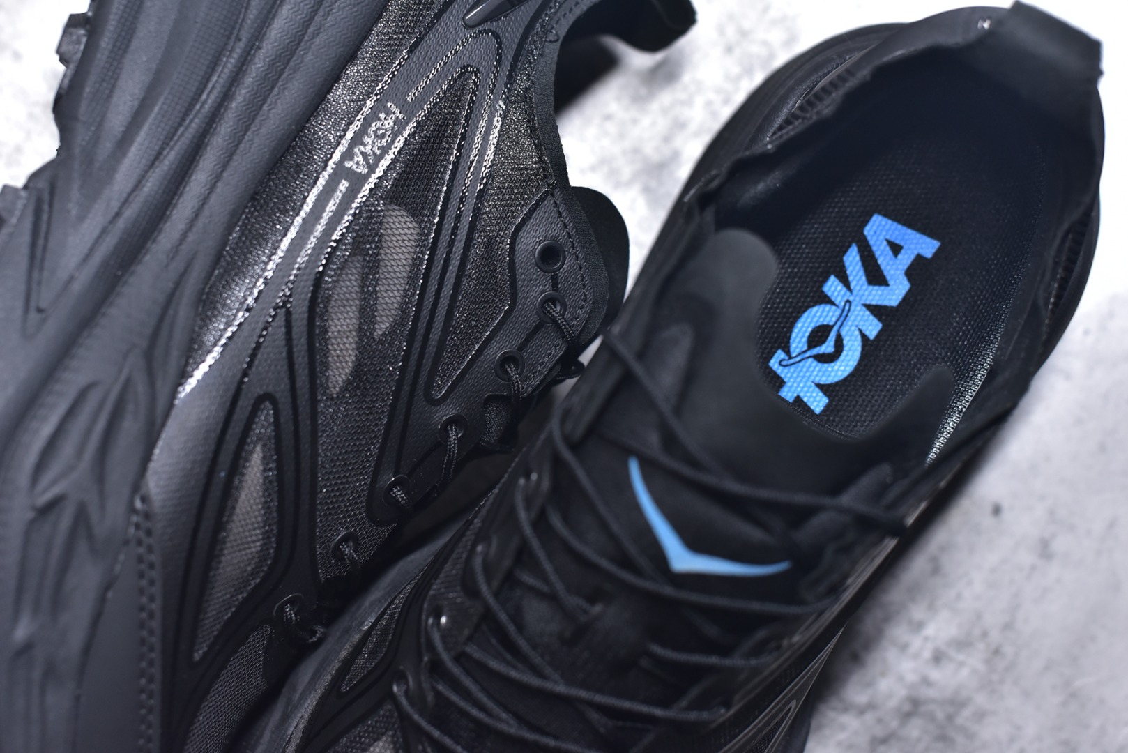 HOKA ONE ONE Stinson 7 Black Blue Running Shoe Running Sneakers BS-59793