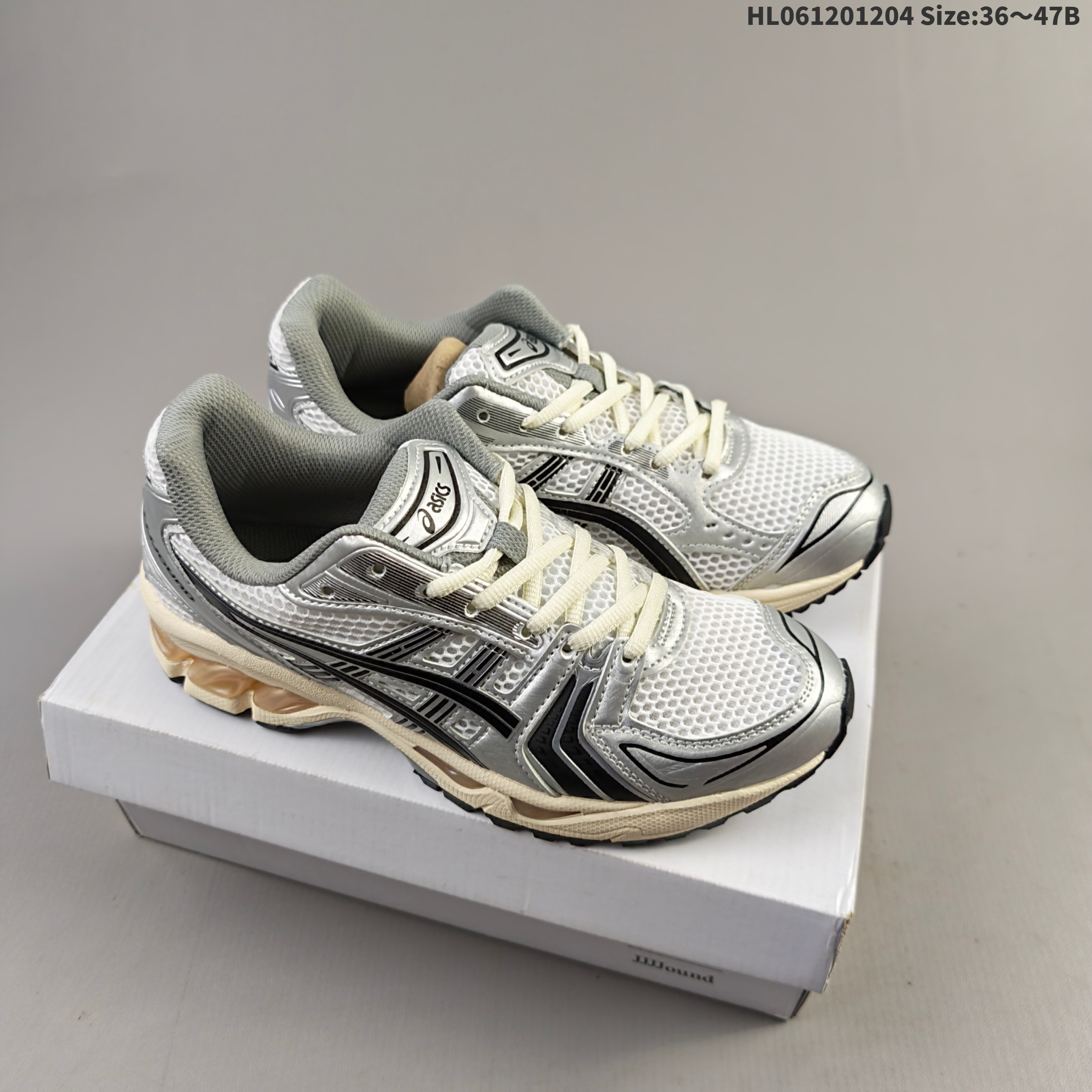 Asics Gel-Kayano 14 White Silver Cream Black EU 36-47 Running Shoe Running Sneakers - Unisex BS-69184