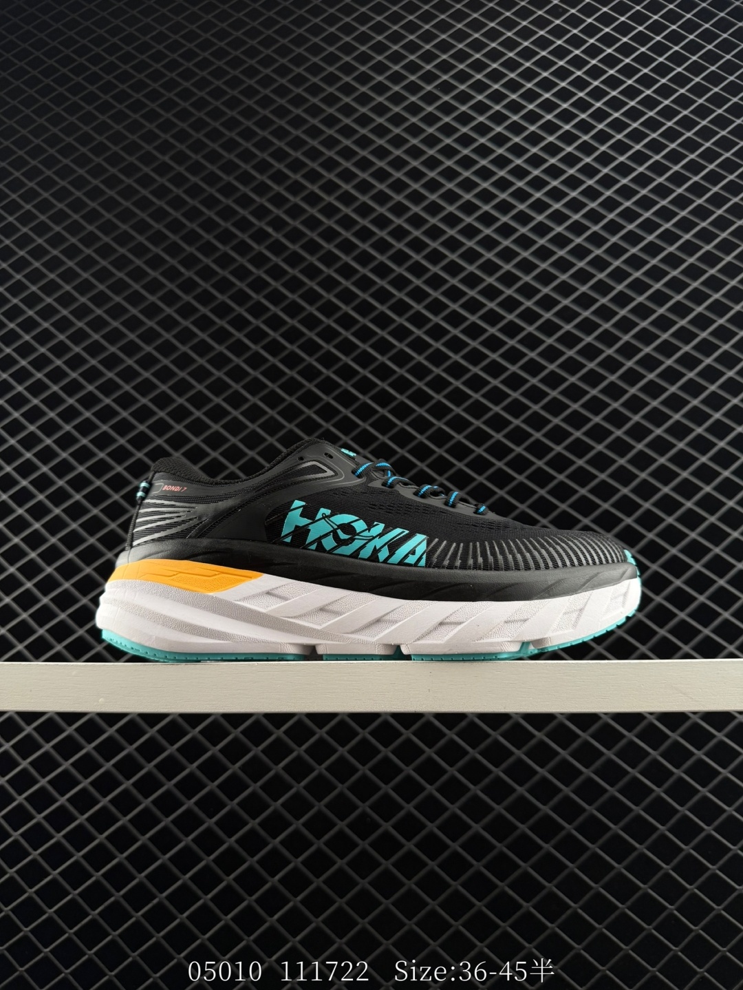 HOKA ONE ONE Bondi 7 Black White Teal Orange EU 36-45 Running Shoe Running Sneakers - Unisex BS-86663