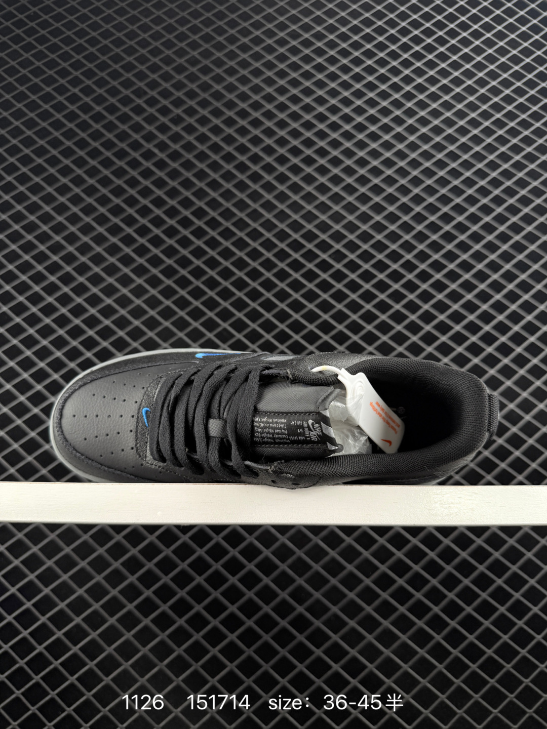 Nike Air Force 1 07 Black Grey With Blue Accents 36-45 5 Lifestyle Unisex BS-73997