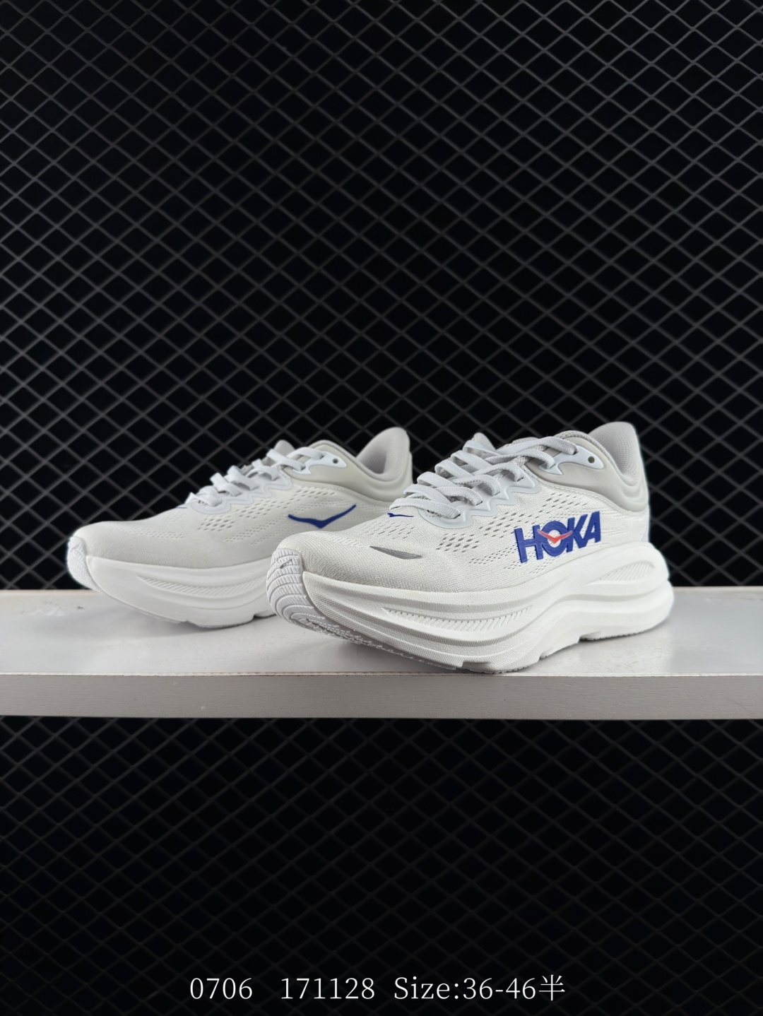 HOKA Bondi 9 White Blue Red EU 36-46 Running Shoe Running Sneakers - Unisex BS-86567